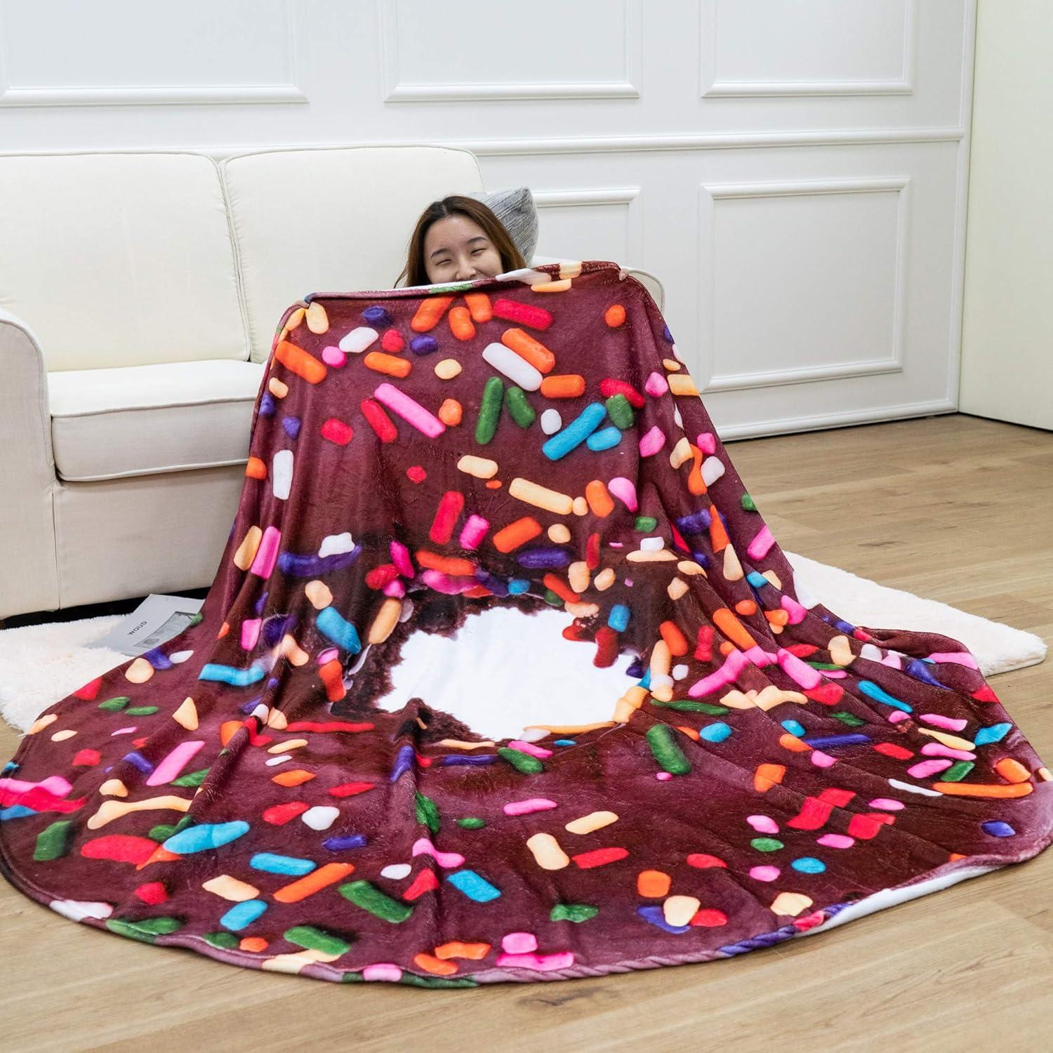 Battilo Soft and Fluffy Food Blanket,Flannel Cookie Throw Blankets,Funny Gift,71"