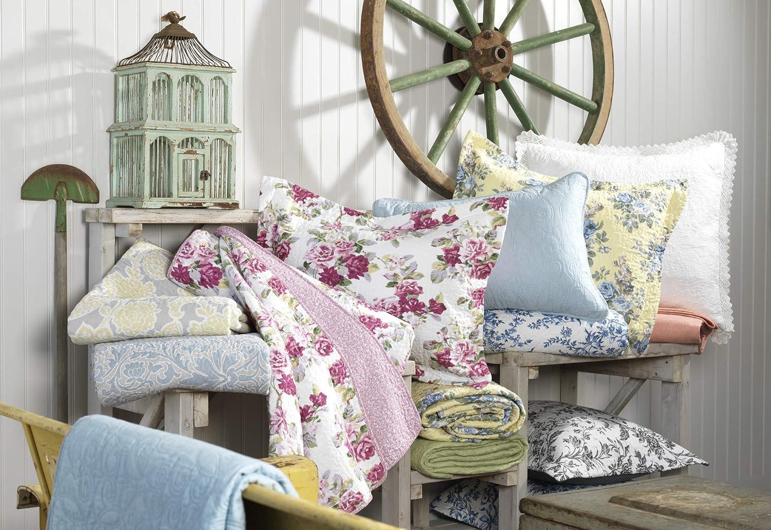 Laura Ashley Laura Ashley Breezy Floral Cotton Reversible Quilt Set