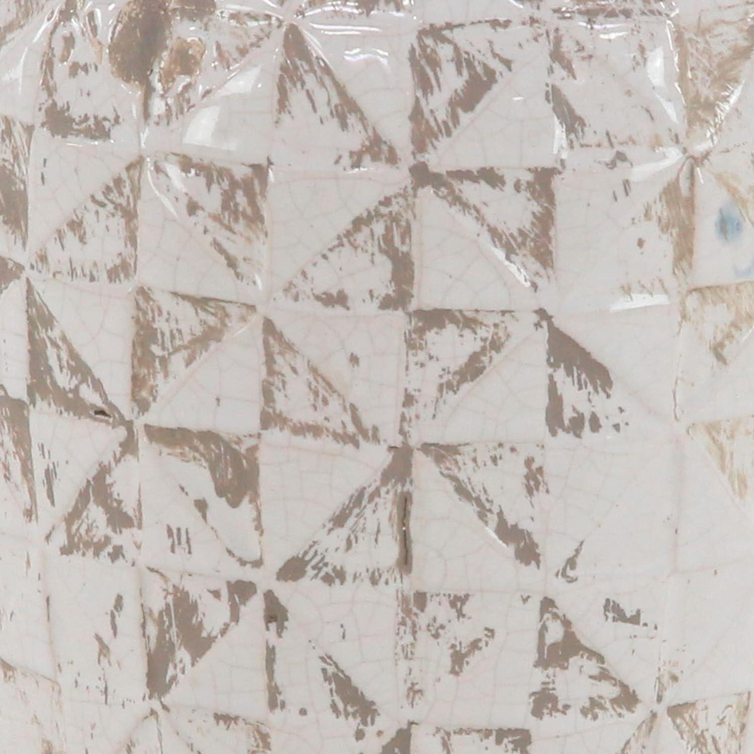 DecMode 16" White Ceramic Vase