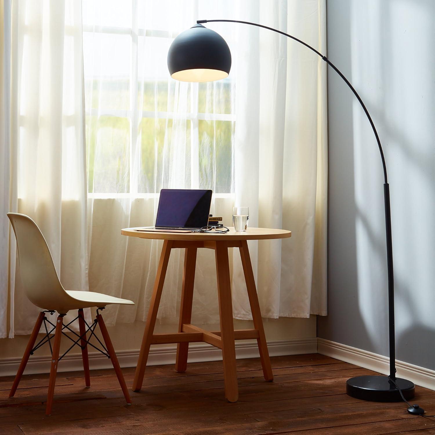 Perlis 66.93" Arc Floor Lamp with Faux Marble Base