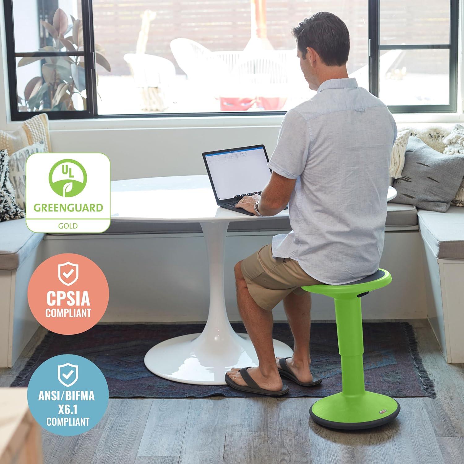 ECR4Kids SitWell Wobble Stool, Adjustable Height, Active Seating