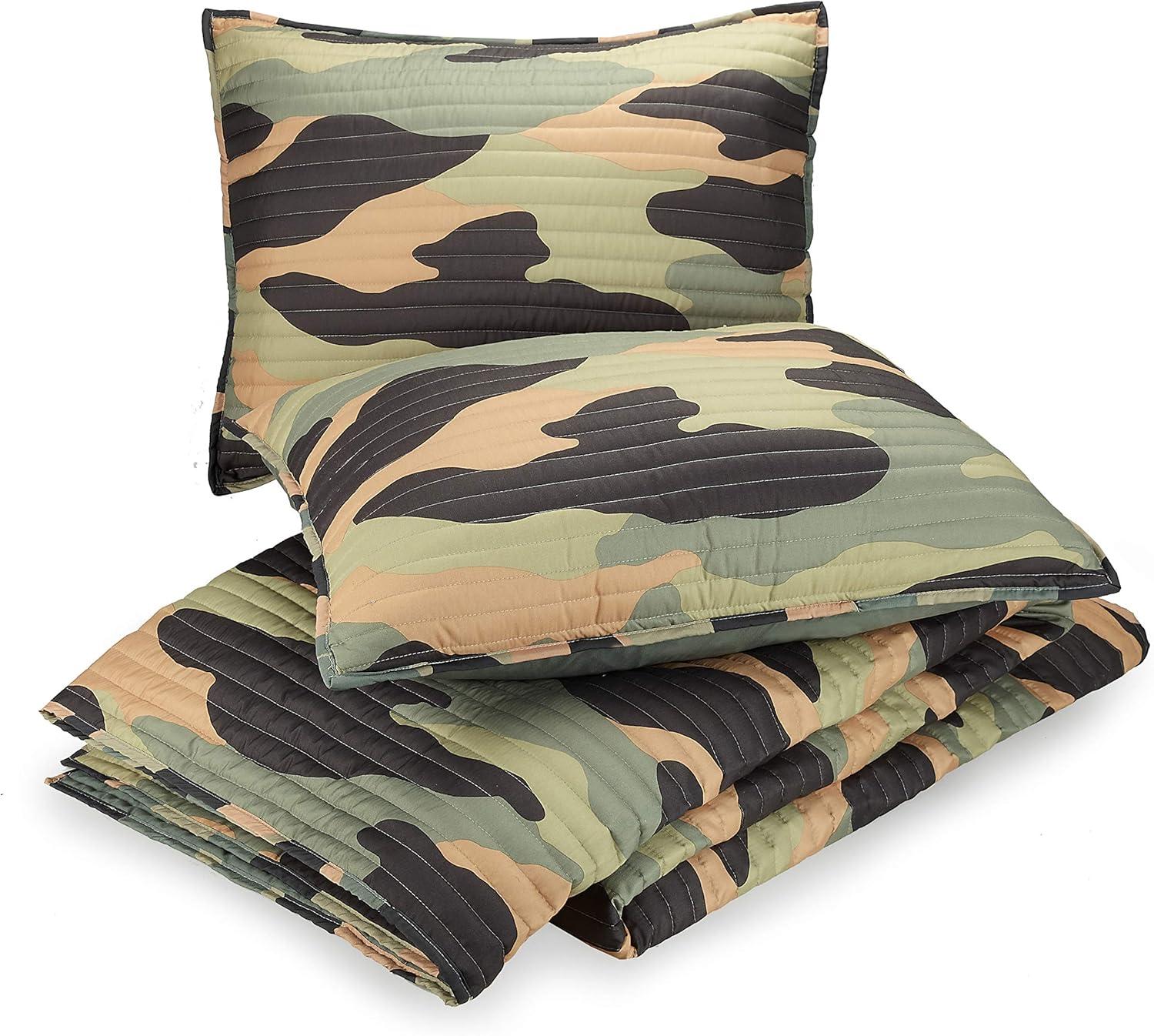 Covert Camo Reversible Microfiber Quilt Set