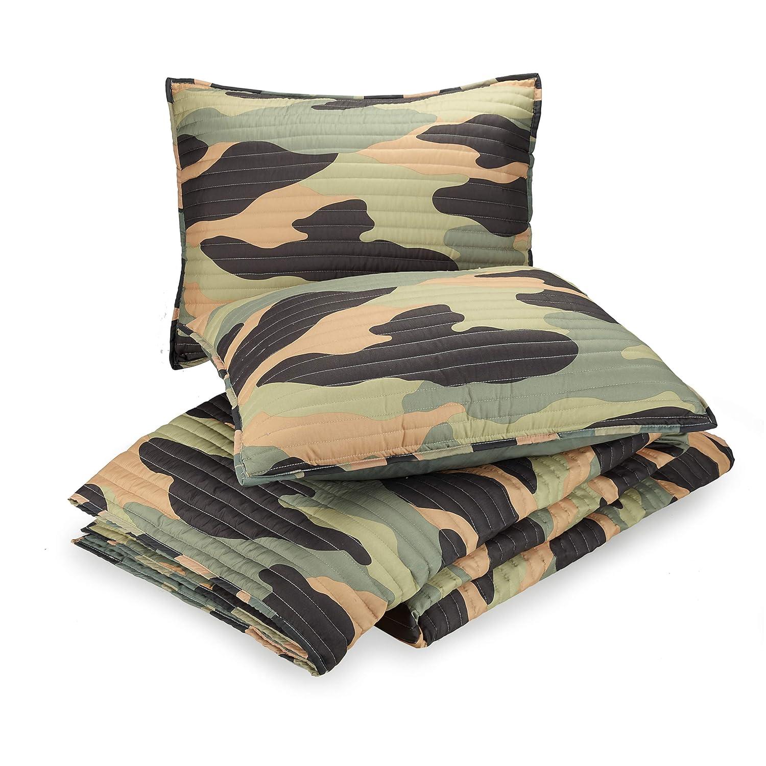 Urban Playground Covert Camo Reversible Microfiber Quilt Set