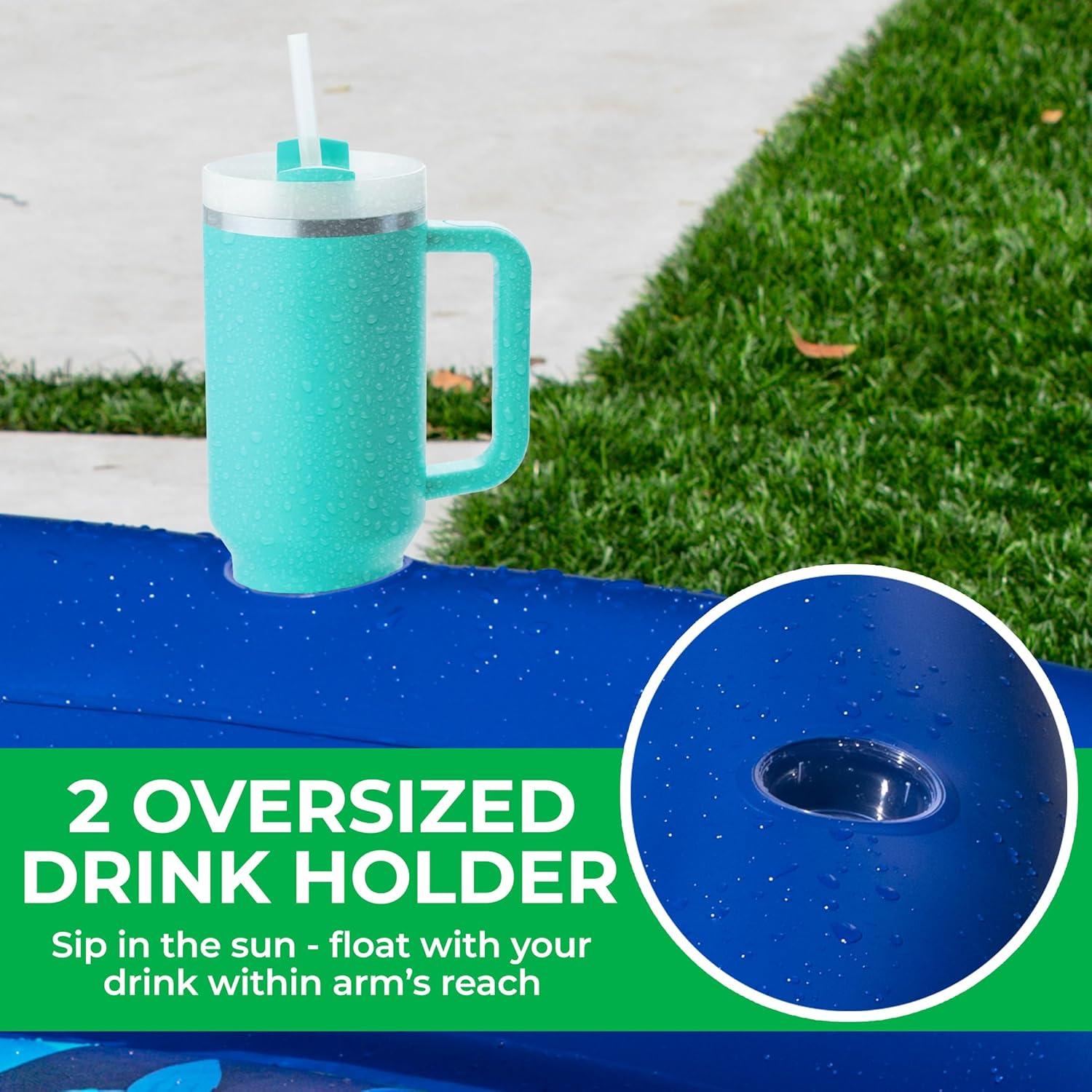 JAMBO Huge Round 76 x 76 Tanning Pool Lounger, Pool Float, Inflatable Sun Tanning Pool Float, Tanning Chair, Pool Floats Adult, Water Lounge Raft Pool Lounger Adults, Tanning Raft Sunchill Tanning Bed