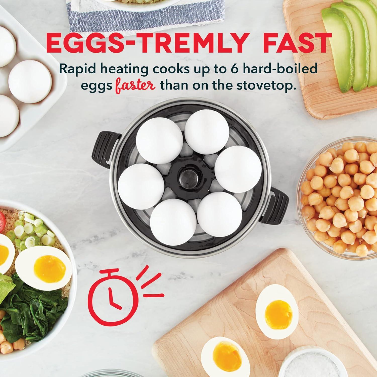 Black Electric 6-Egg Capacity Rapid Egg Cooker