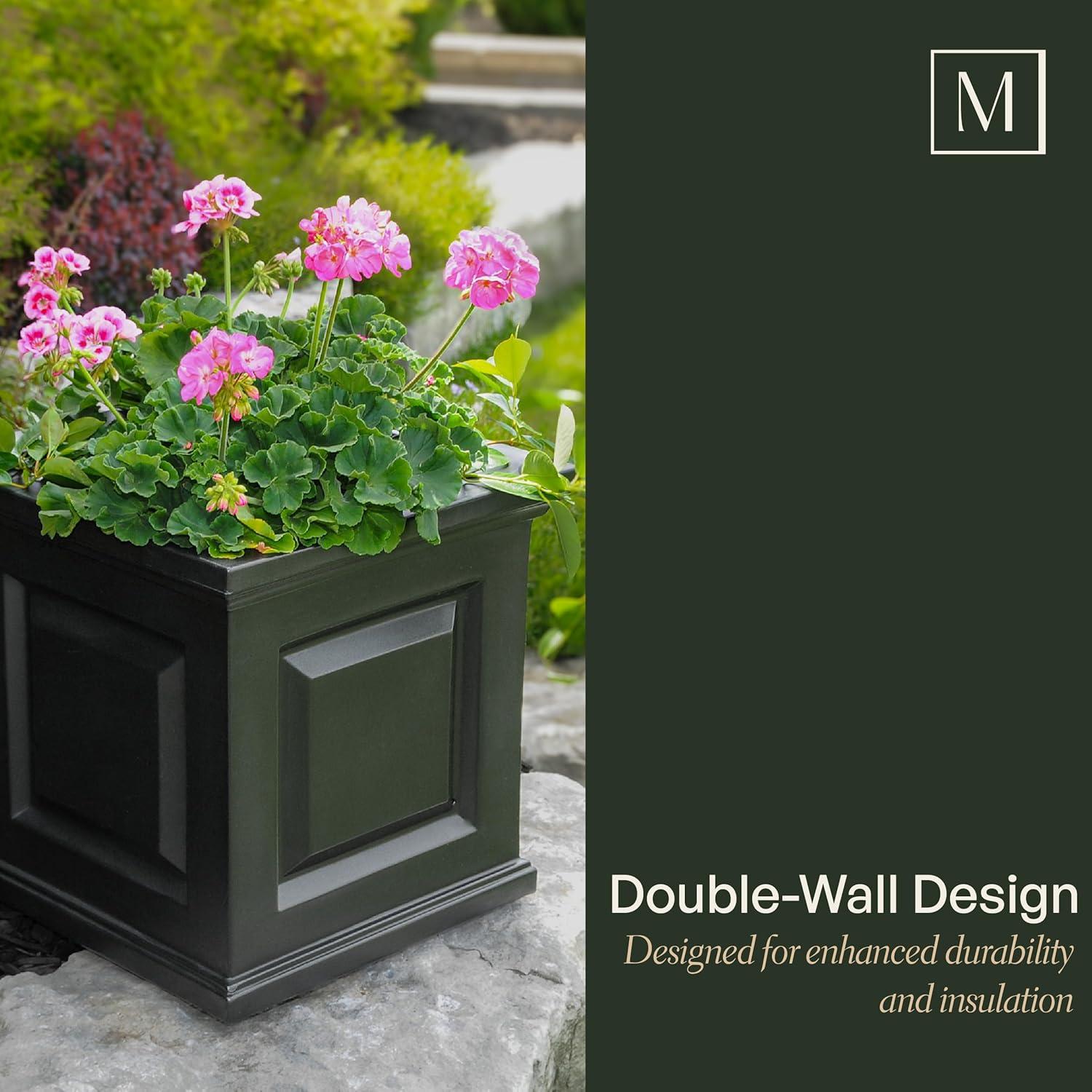 Mayne Inc. Nantucket Square Resin Planter Box with Water Reservoir