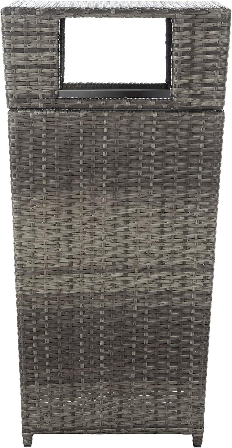Mazeli Outdoor Trash Can - Grey Brown - Safavieh