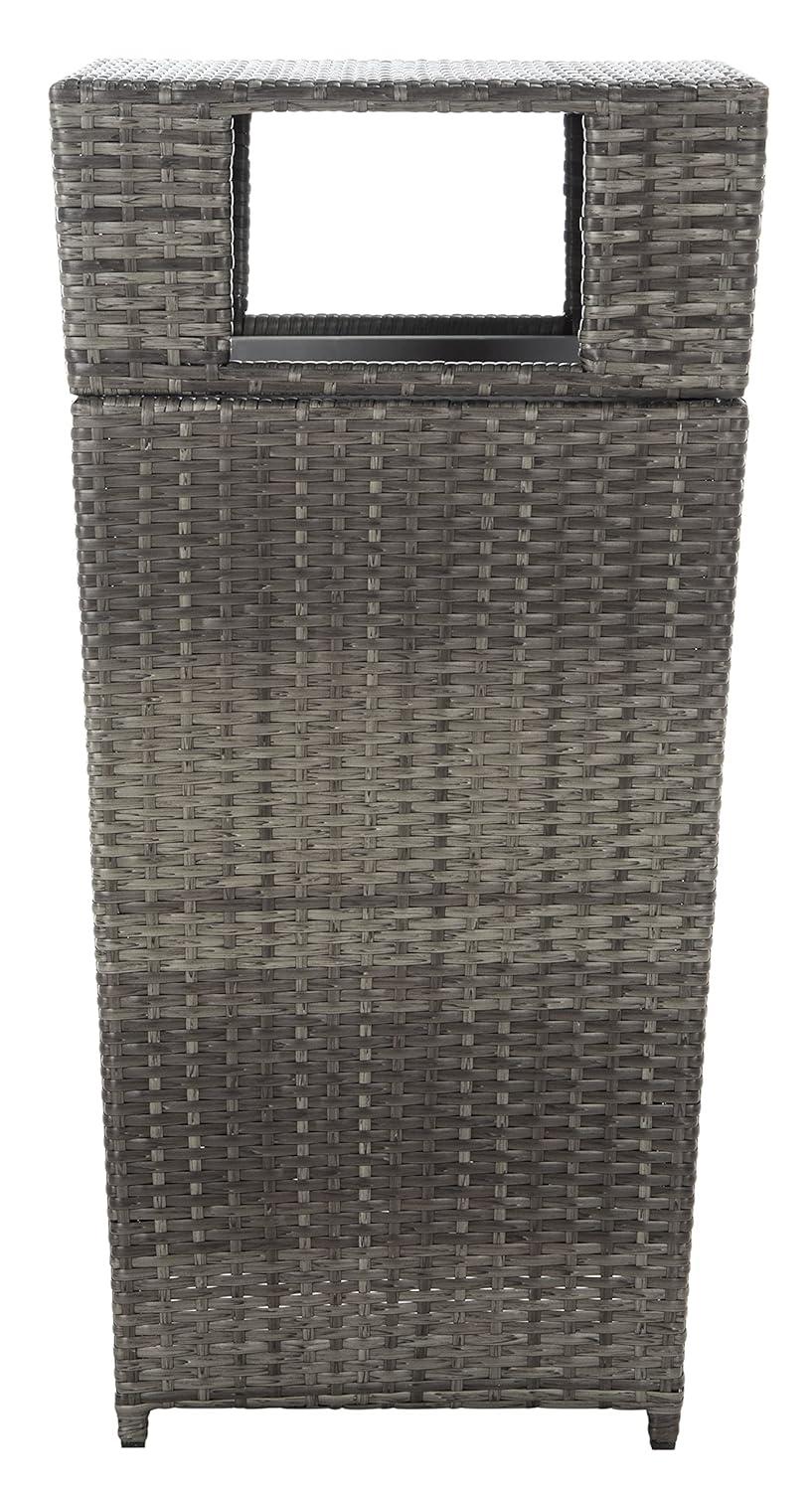 Mazeli Outdoor Trash Can - Grey Brown - Safavieh