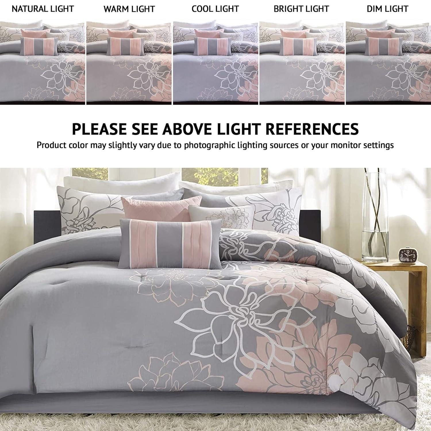 Madison Park Lola 7 Piece Floral Cotton Comforter Set