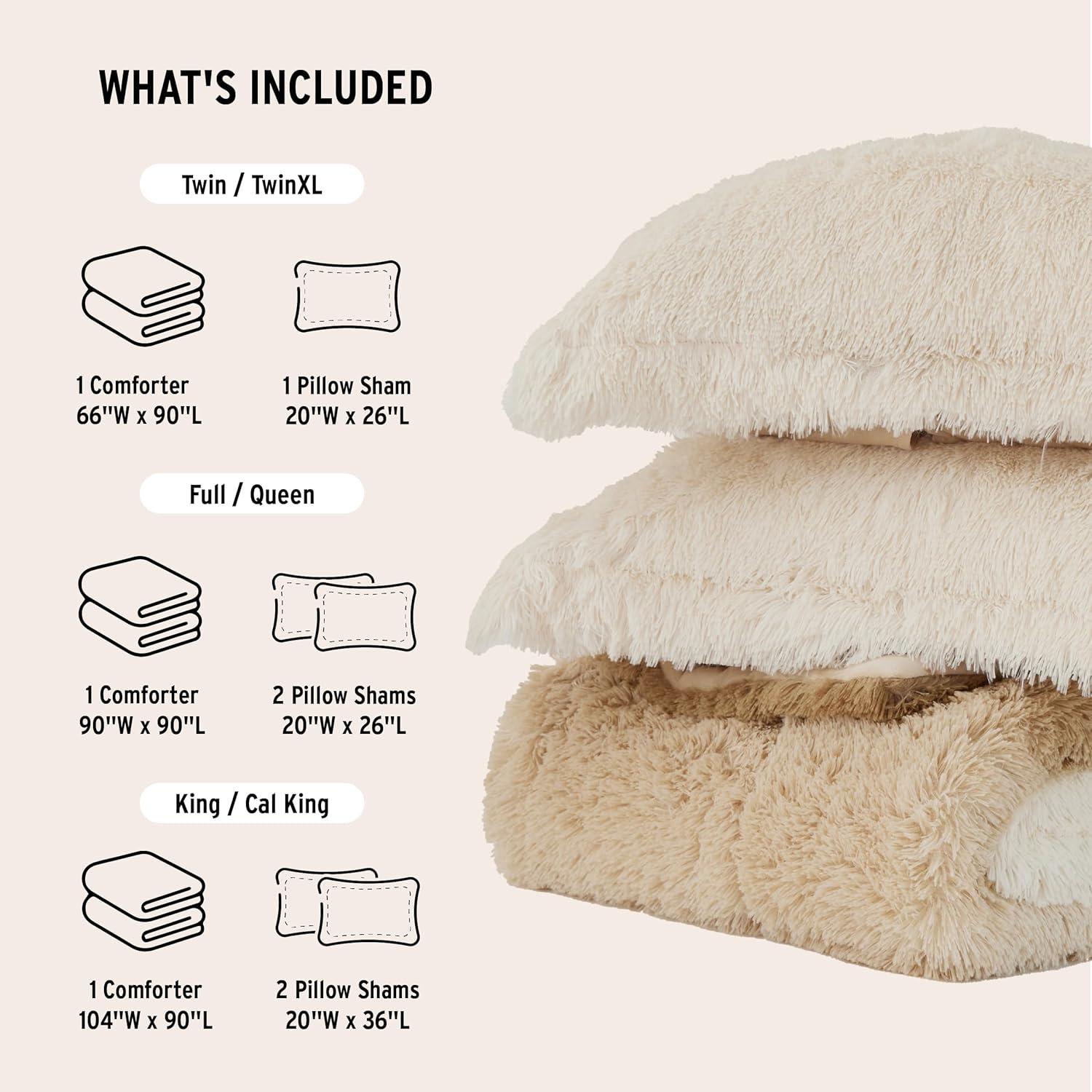 Malea Shaggy Faux Fur Comforter Mini Set