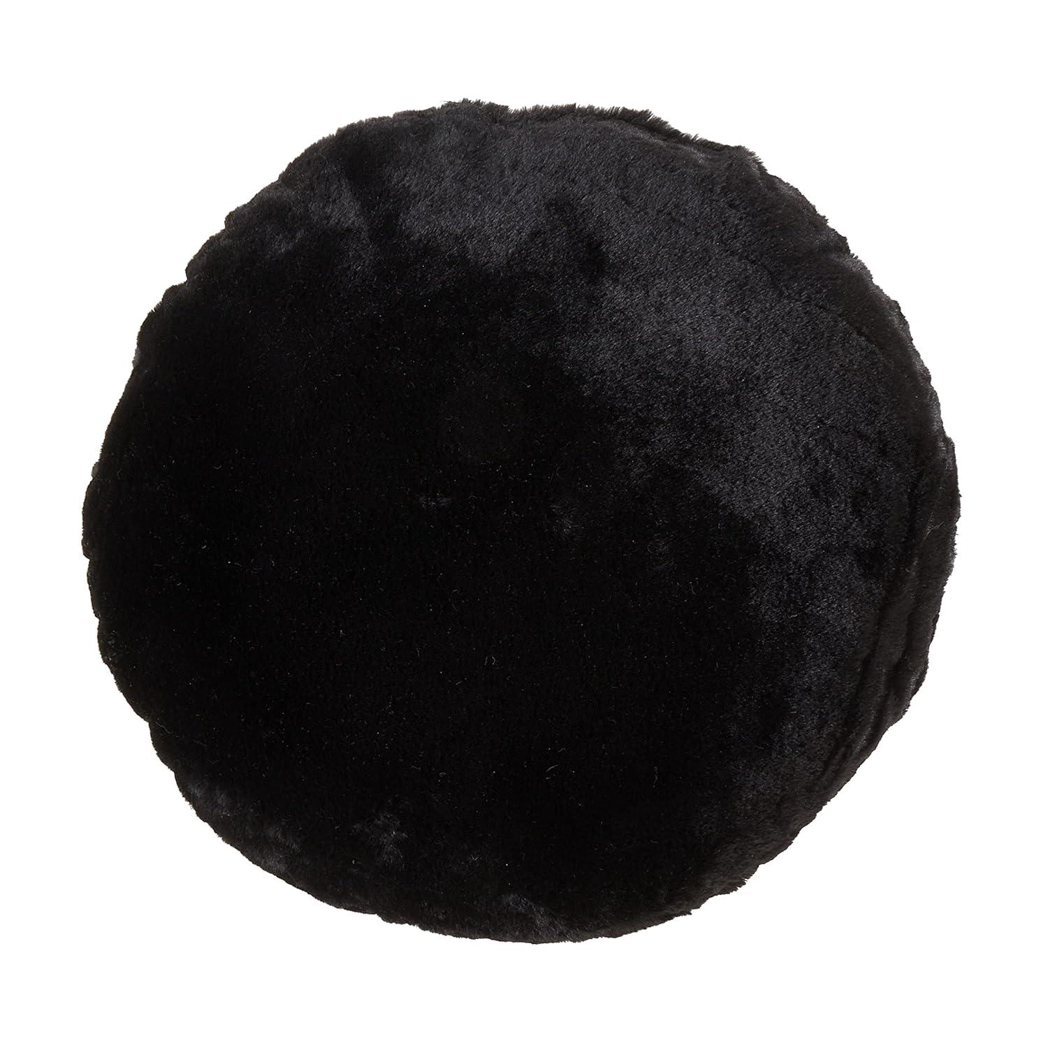 Saro Faux Rabbit Fur Collection Reversible Throw Pillow