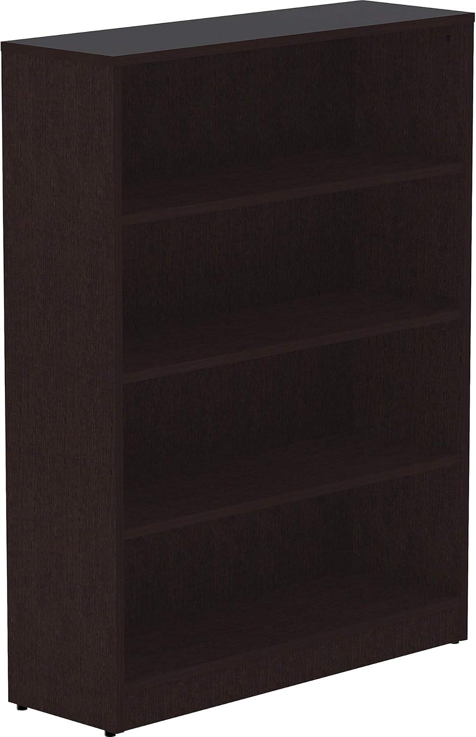 Espresso 4-Shelf Adjustable Laminate Bookcase