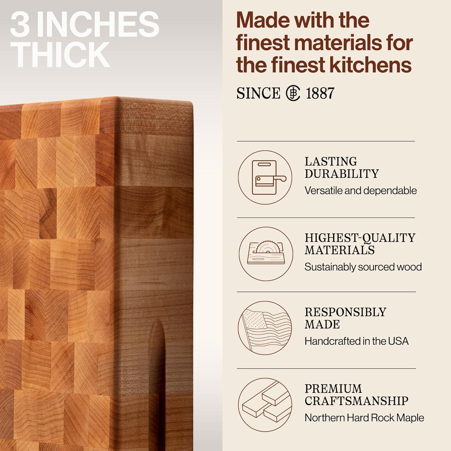 John Boos John Boos Chinese Cutting Board 3" End Grain Reversible