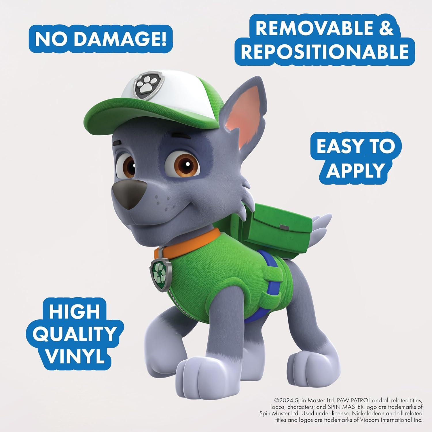 Wall Palz Nickelodeon Paw Patrol Wall Decal - 19" Rocky Vinyl Wall Stickers for Bedroom with 3D Augmented Reality Interaction - Paw Patrol Wall Décor