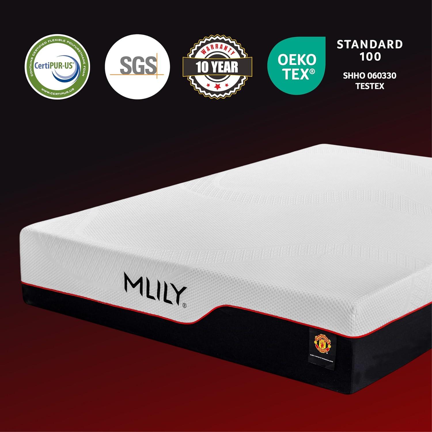 MLILY Manchester United Theatre 12 inch Memory Foam Mattress, Twin XL Size Mattress in a box,Medium Plush