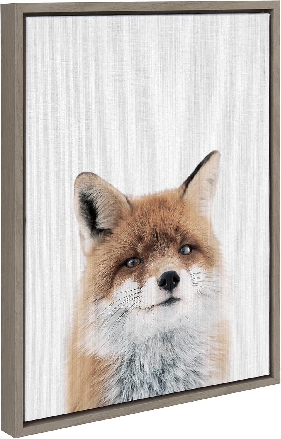 18" x 24" Sylvie Fox Color Framed Canvas by Simon Te of Tai Prints - Kate & Laurel All Things Decor