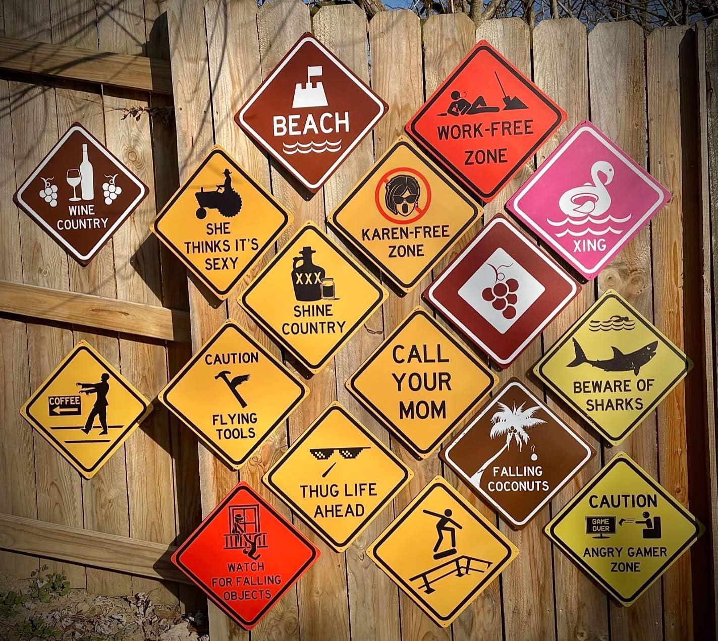 Retro Metal Tin Sign Free Air Gasoline Reproduction Garage Shop Metal Sign Funny Home Cave Garage bar Wall Decoration Vintage Metal Sign 4x16 inch