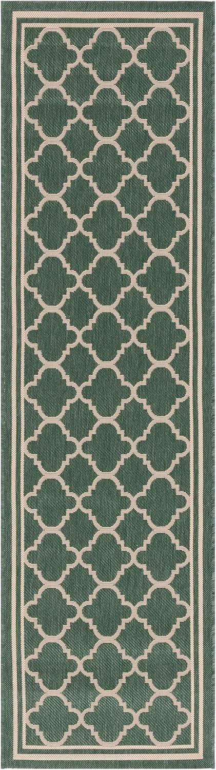 Courtyard CY6918 Power Loomed Indoor/Outdoor Runner Rug - Dark Green/Beige - 2'3"x6'7" - Safavieh.