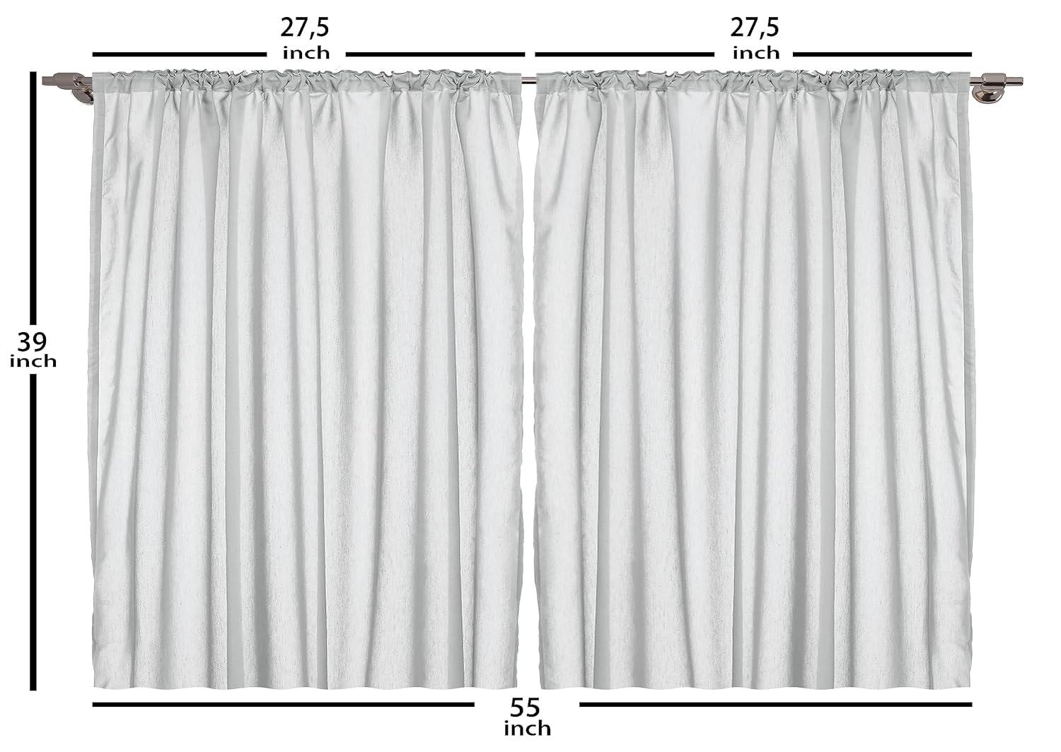 Ambesonne Floral Kitchen Curtains, Vintage Garden Plants, 55"x39", Reseda Green Beige