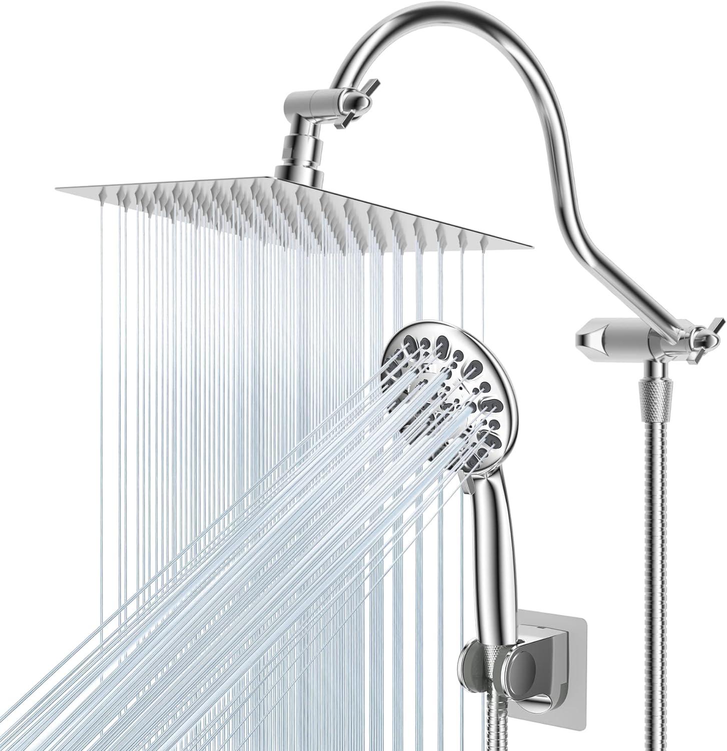 Rain Dual Shower Head 1.8 GPM GPM with Self-Cleaning