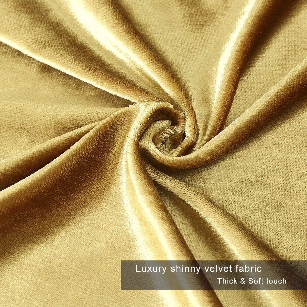 GIGIZAZA Gold Velvet Decorative 20x20 Throw Pillow Covers for Sofa Bed 2 Pack Soft Cushion Cover