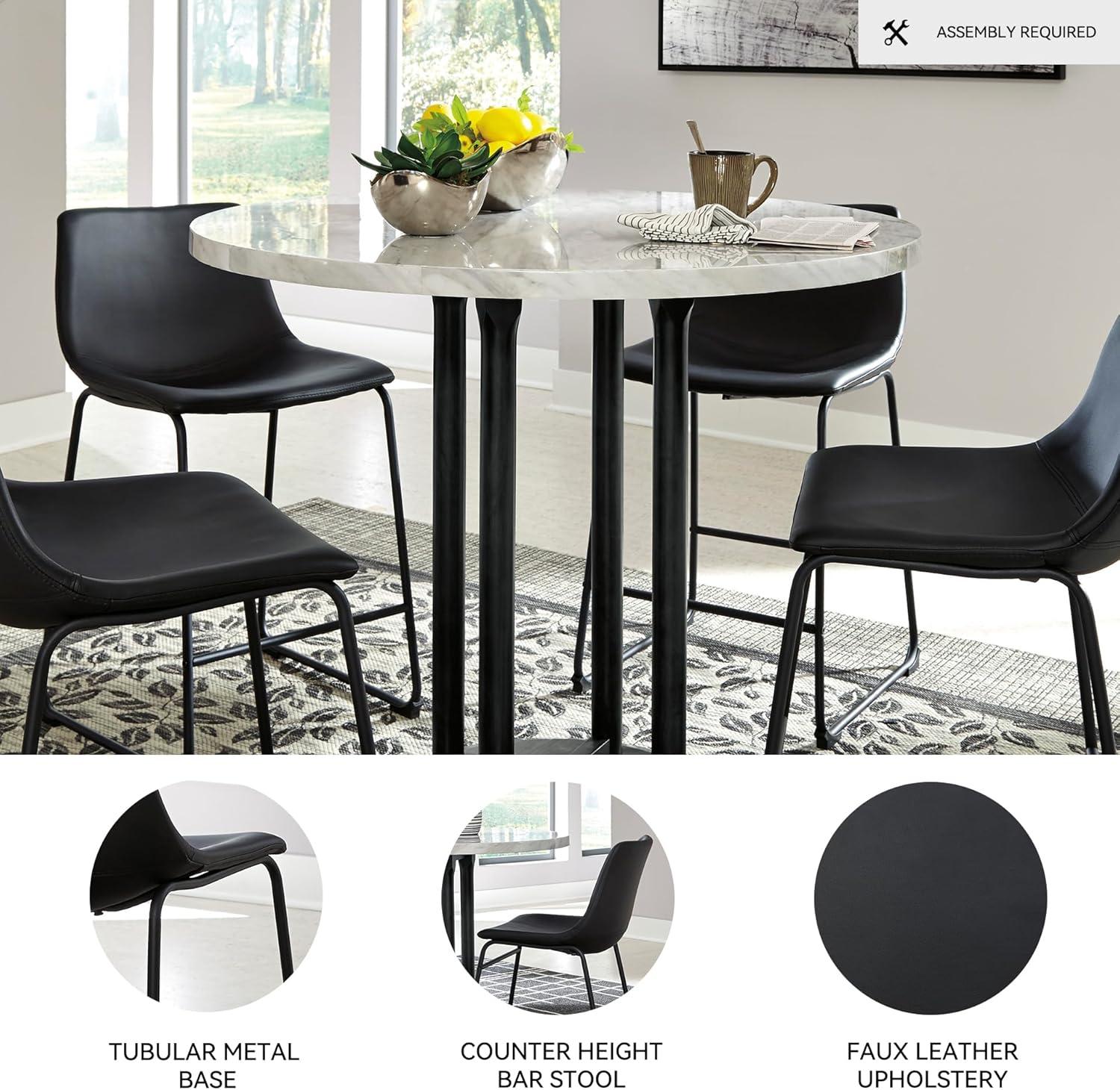 Signature Design by Ashley Centiar 24", Set of 2, Counter Height Modern Bucket Barstool