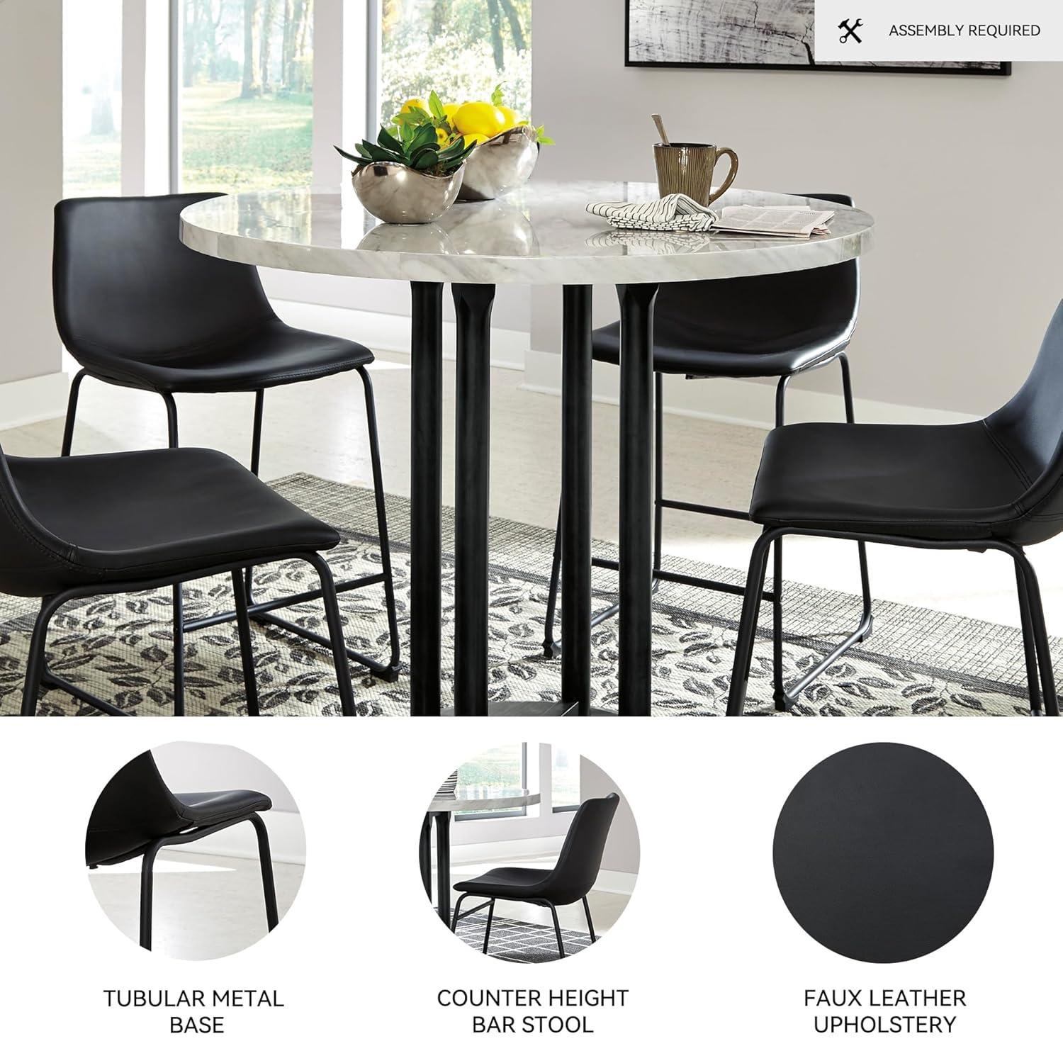 Signature Design by Ashley Centiar 24", Set of 2, Counter Height Modern Bucket Barstool