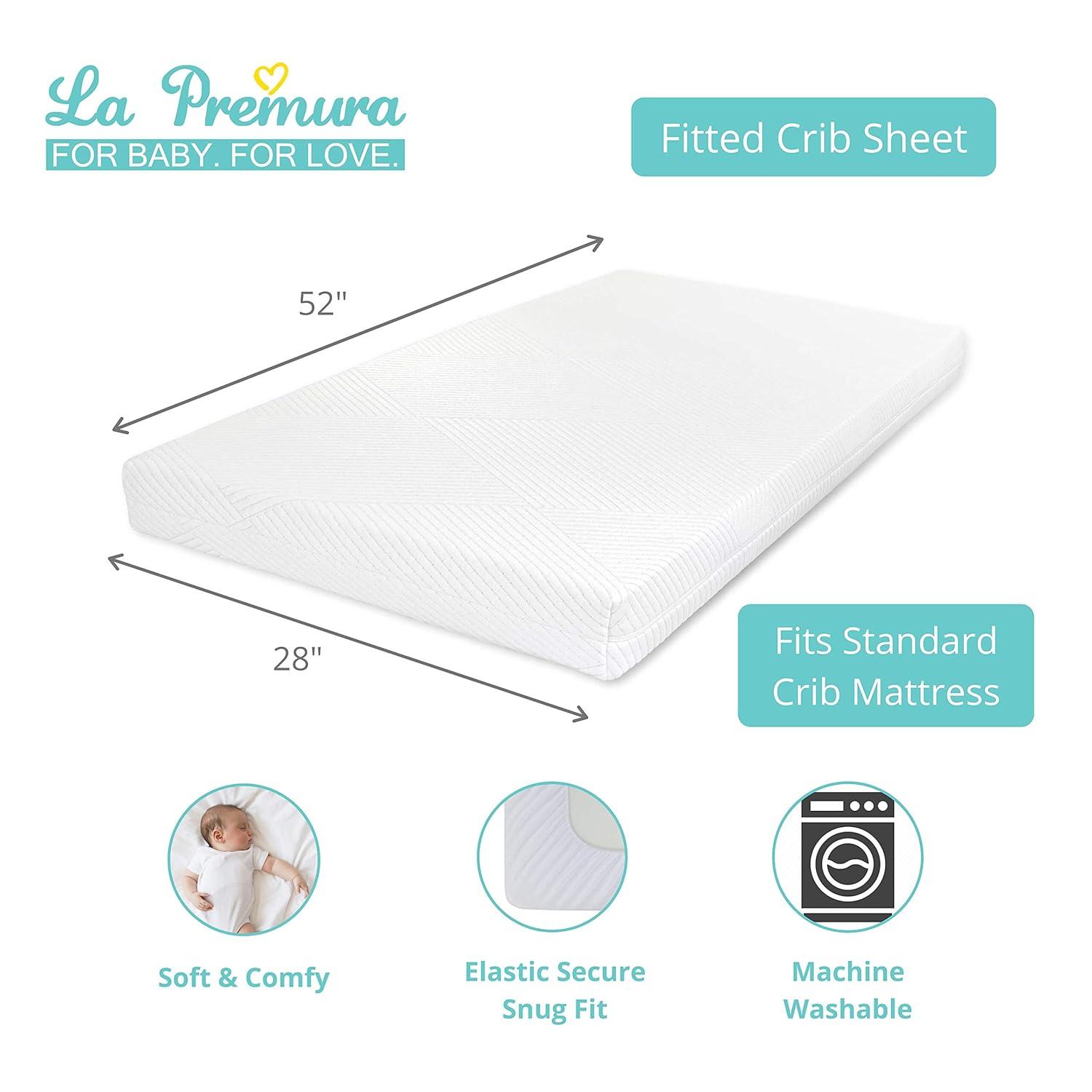 La Premura 3-Piece Purple Butterfly Baby Crib Bedding Set for Girls, Lilac Standard Size Crib Set for Baby Girl, Comforter, Fitted Sheet, and Dust Ruffle Skirt, Baby Nursery Floral Design for Girls