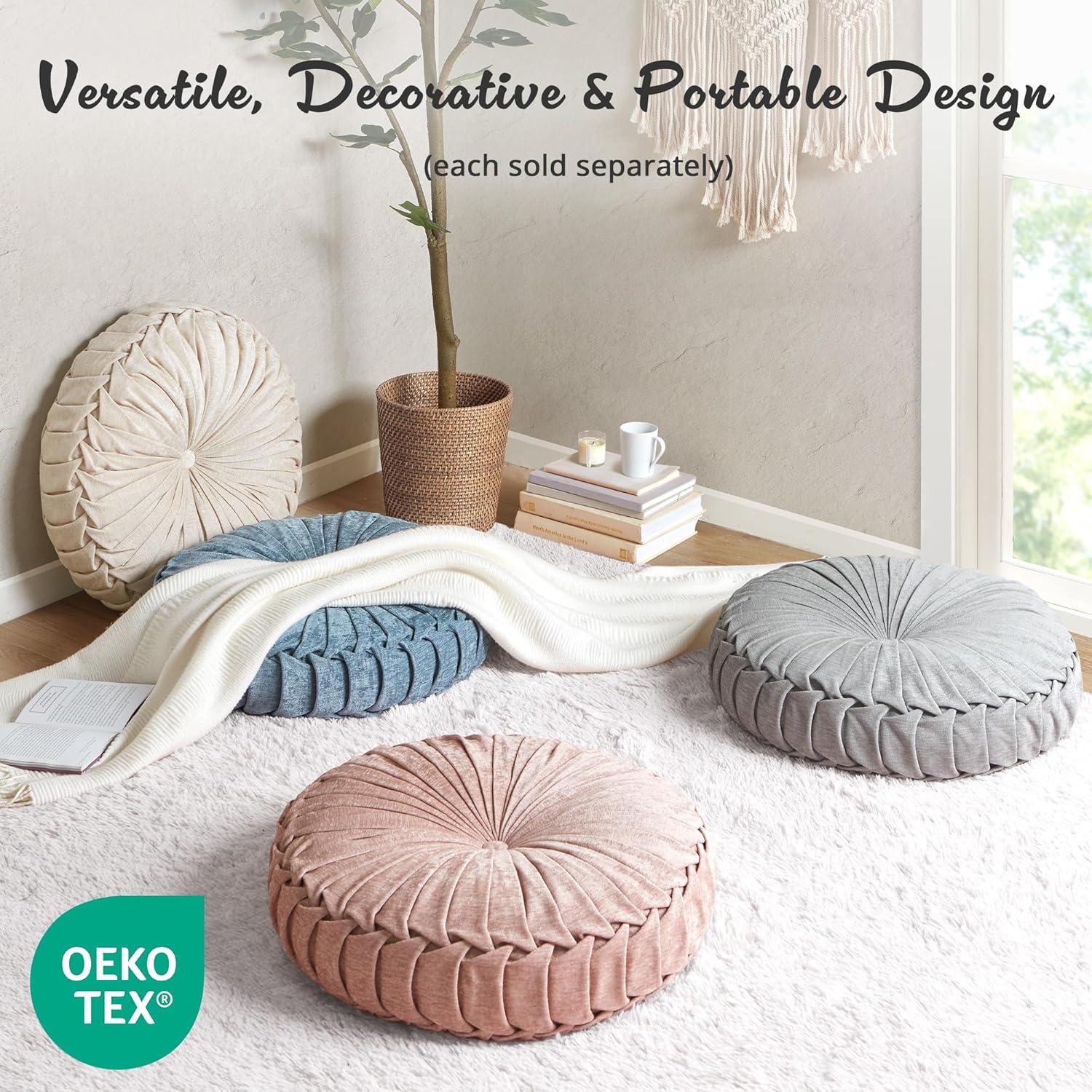 Intelligent Design Loretta Poly Chenille Round Floor Pillow Cushion