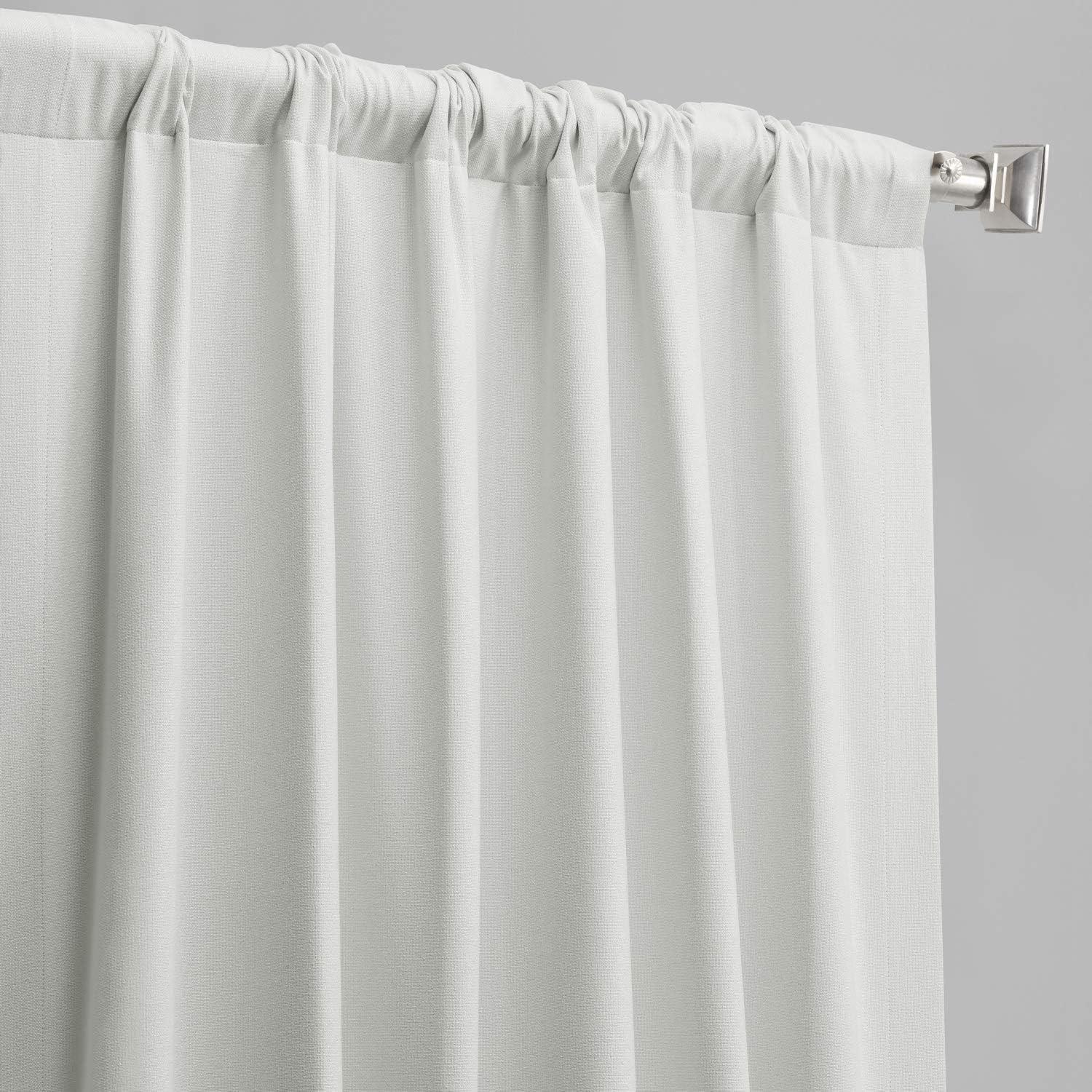 Starlight Off White Vintage Thermal Cross Linen Weave Blackout Curtain (1 Panel), Starlight Off White, 50W X 84L