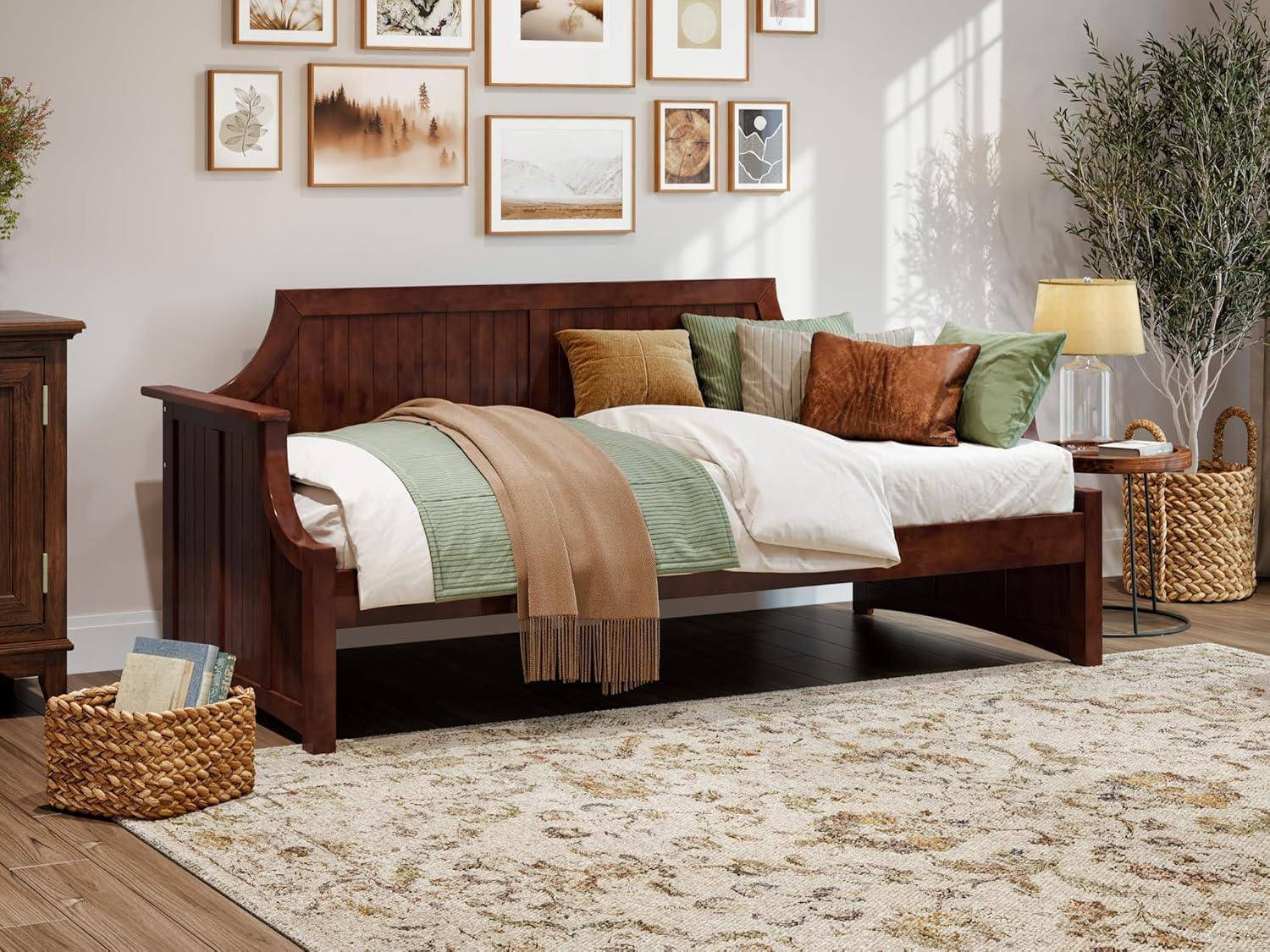 Cambridge Walnut Twin Wood Daybed Frame with Slats