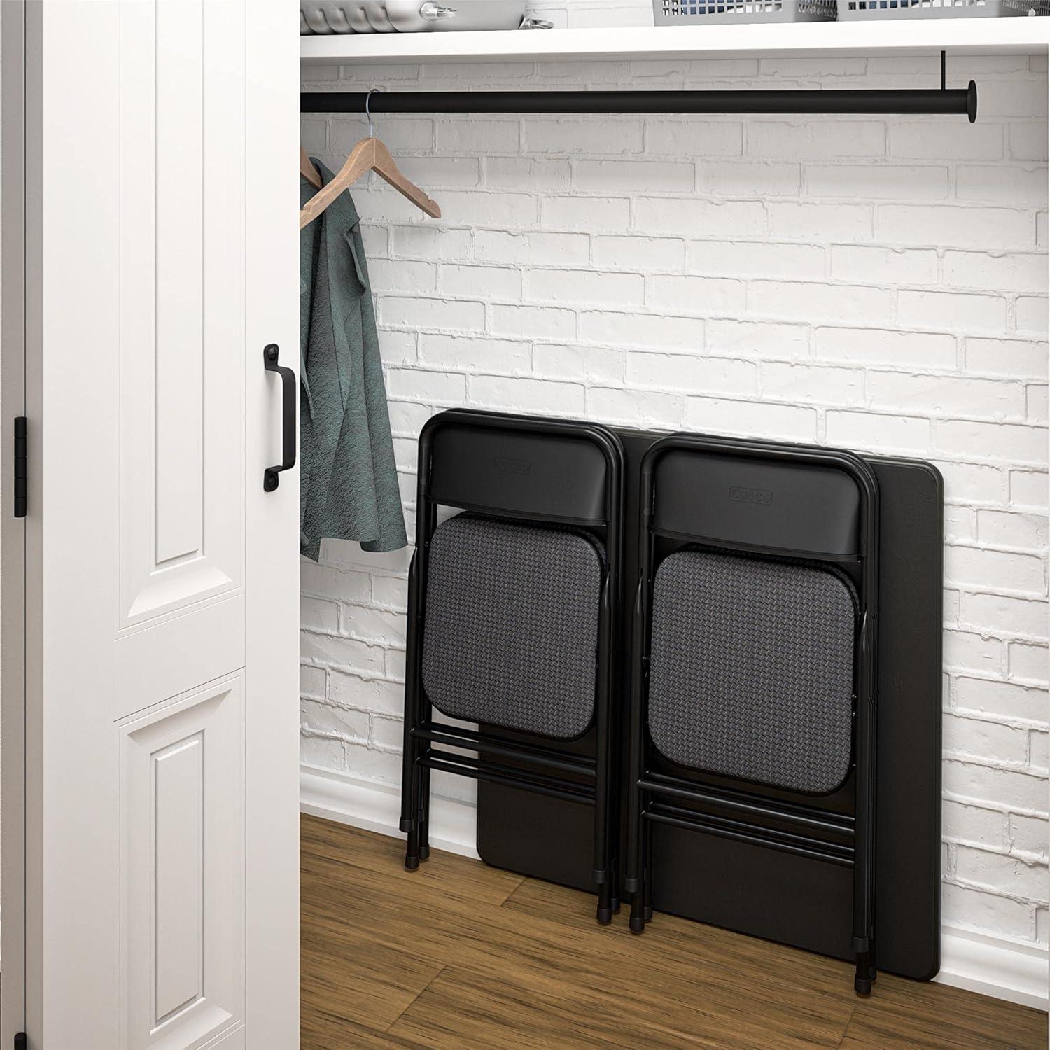 COSCO COSCO 5-Piece Folding Fabric Dining Set & 34" Vinyl Card Table