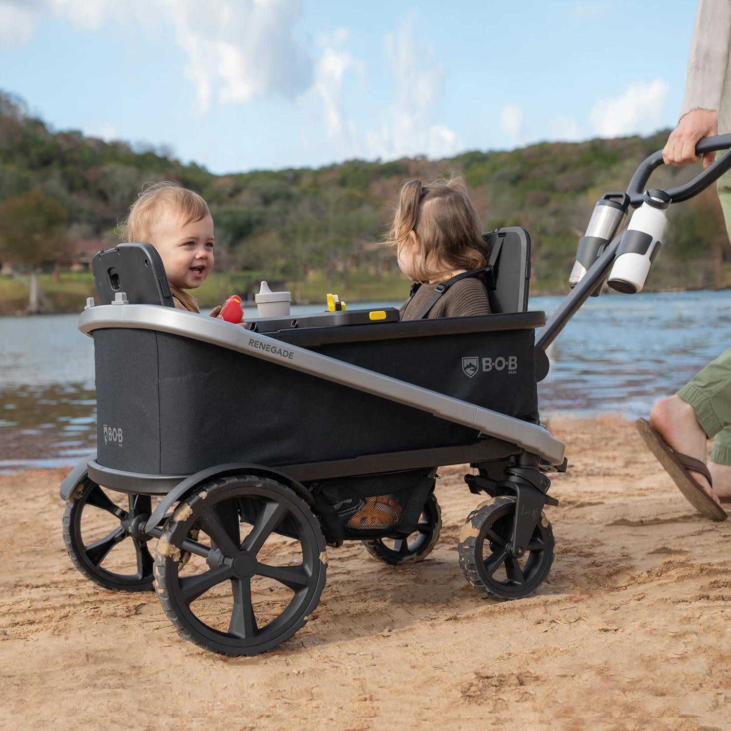 BOB Gear Renegade Foldable Stroller Wagon with Child Snack Tray and Cup Holders, Nightfall