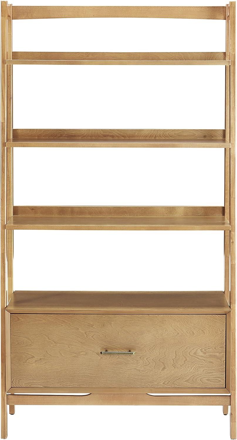 Acorn Wood Ladder Bookcase with Full Extension Drawer