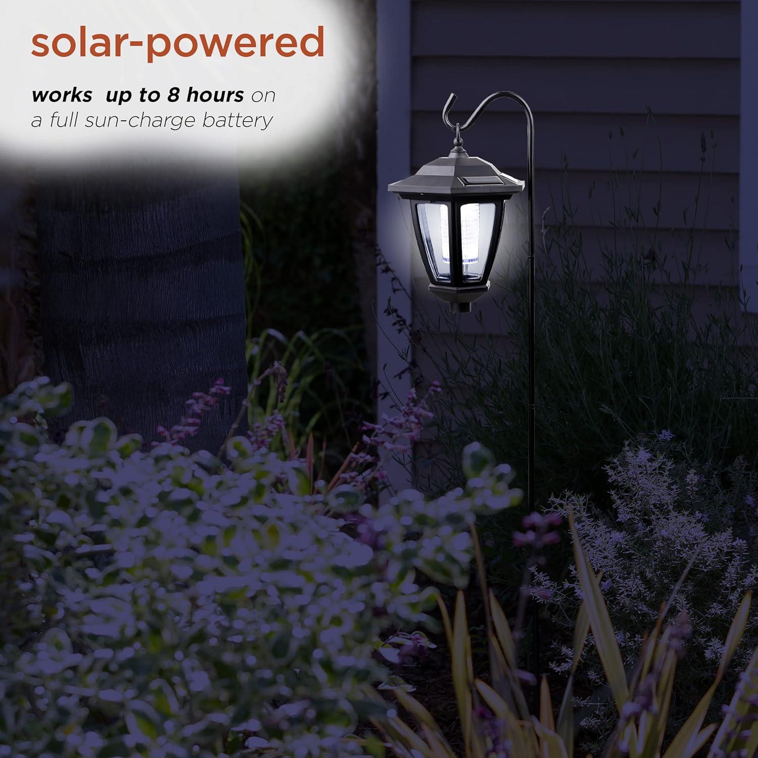 Solar Black LED Outdoor Wall Lantern