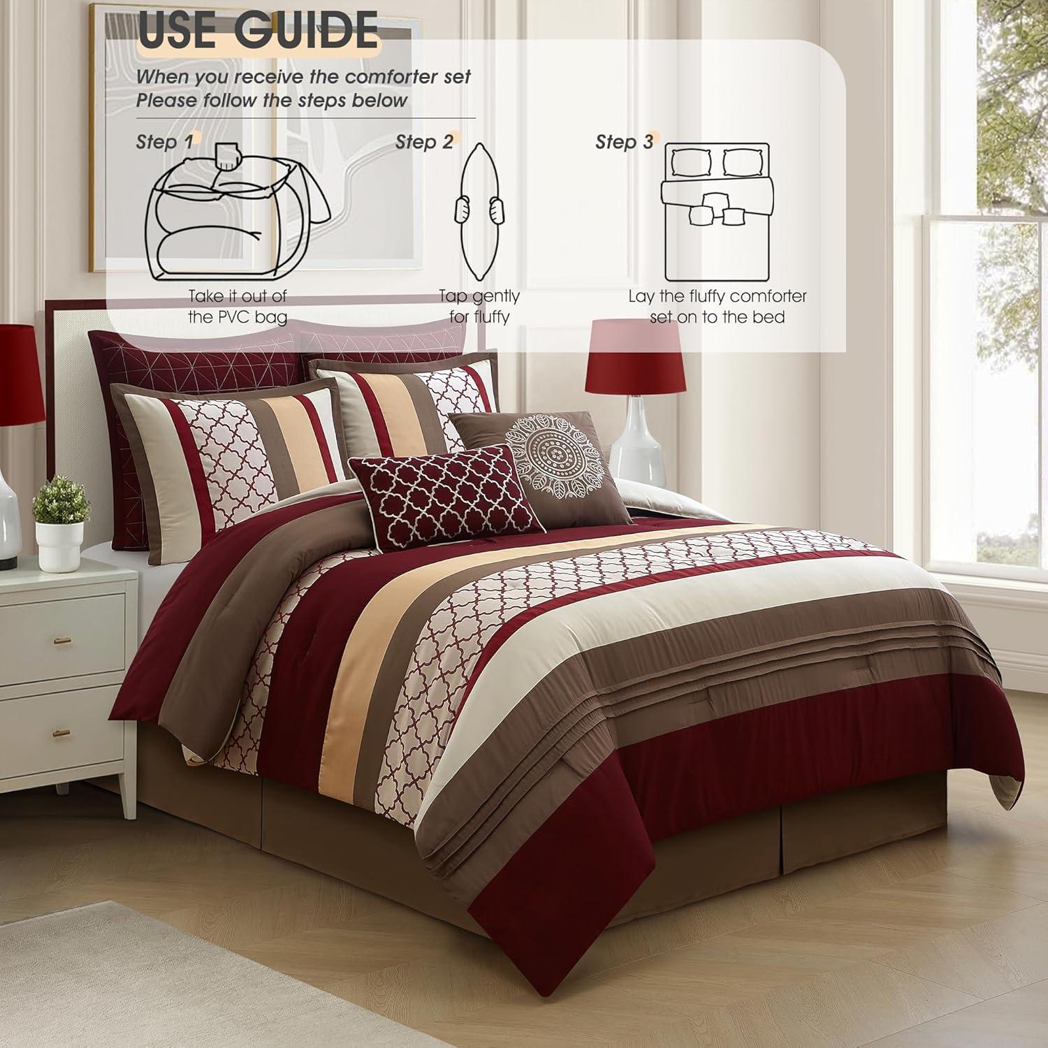 Nanshing America, Inc Avalon Microfiber Modern & Contemporary 8 Piece Comforter Set