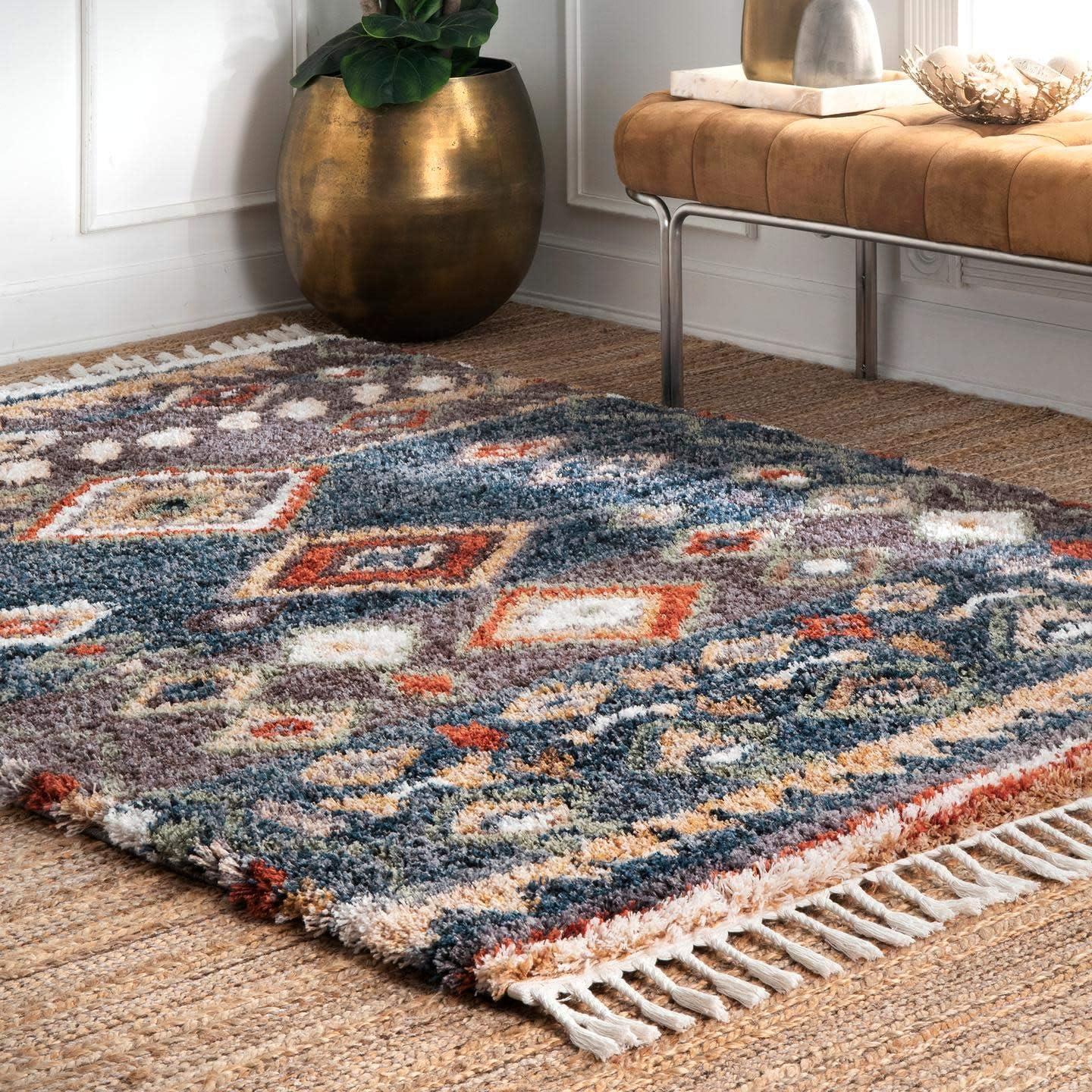 Nuloom Southwestern Rosemarie Moroccan Tassel Shag Indoor Area Rug