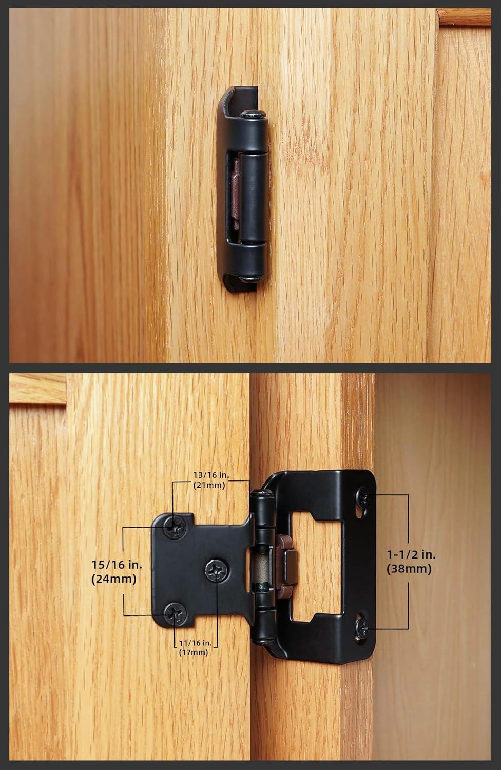 Matte Black Partial Overlay Cabinet Hinges