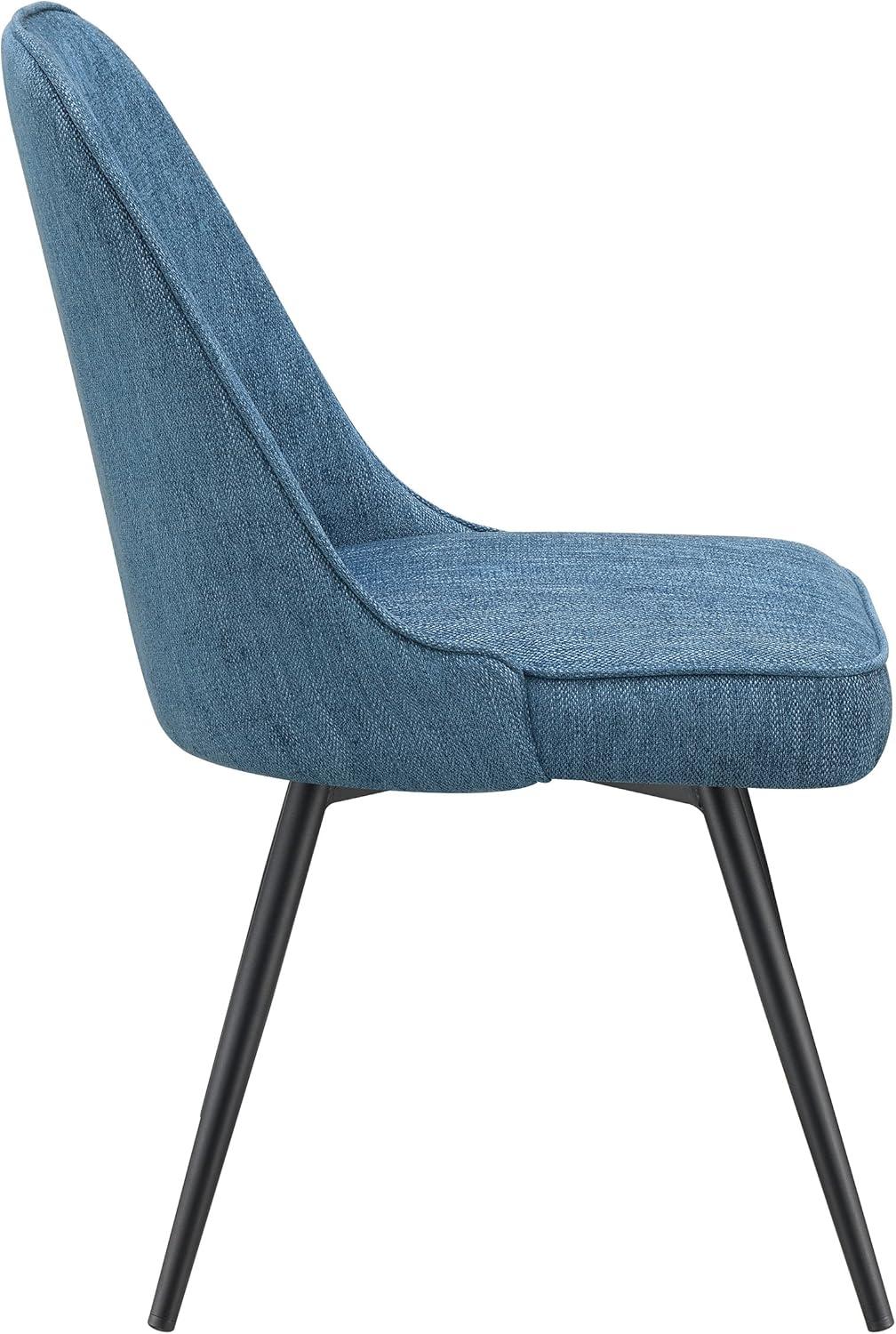 Martel Swivel Chair in Charcoal Herringbone Fabric with Black Legs