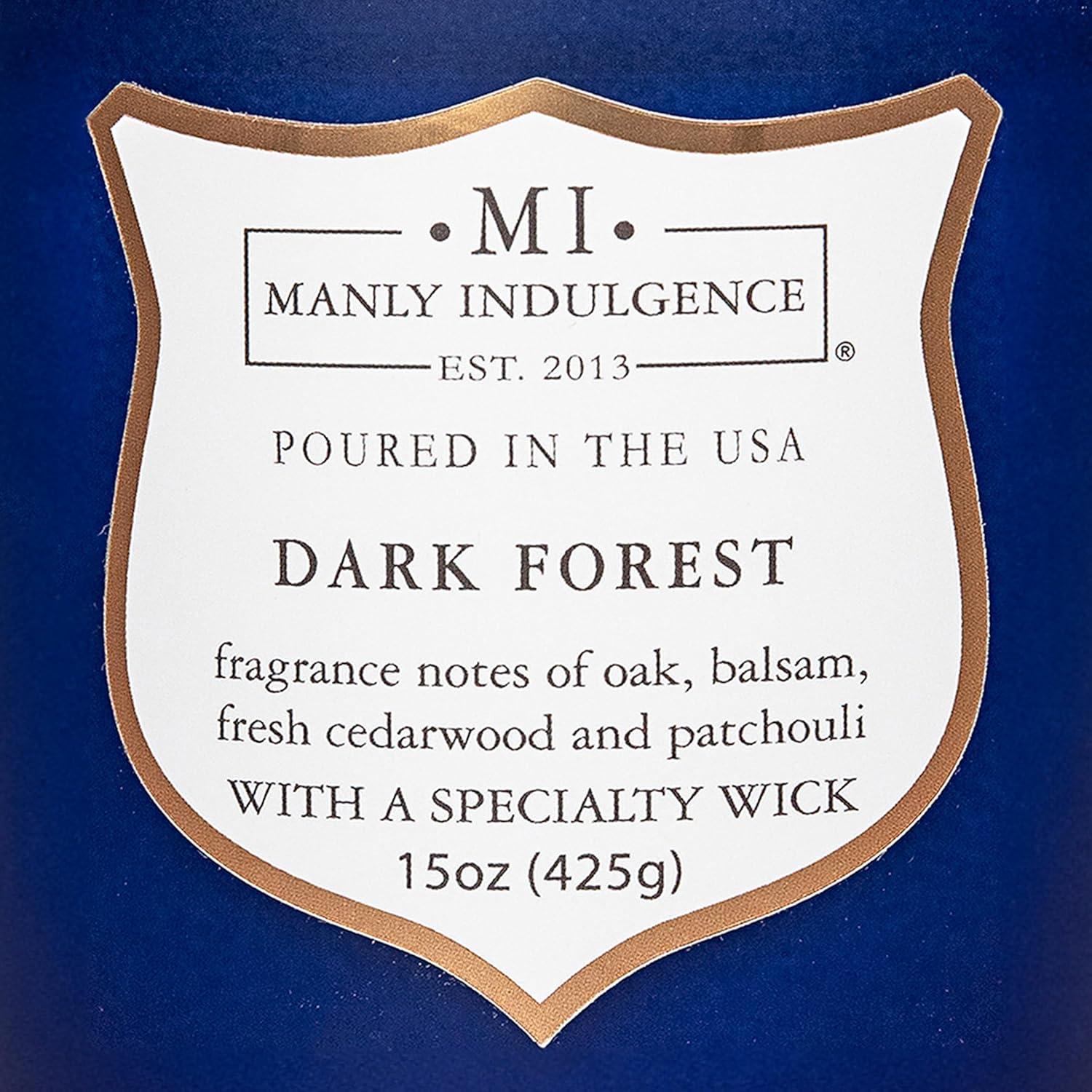 Manly Indulgence Signature Dark Forest Scented Jar Candle, 15 oz, 60h Burn, Woody & Earthy