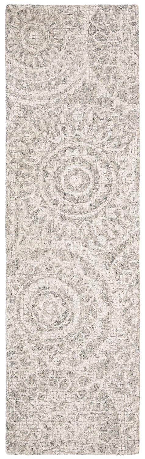 Abstract ABT205 Handmade Indoor Runner - Ivory/Grey - 2'-3"x8' - Safavieh
