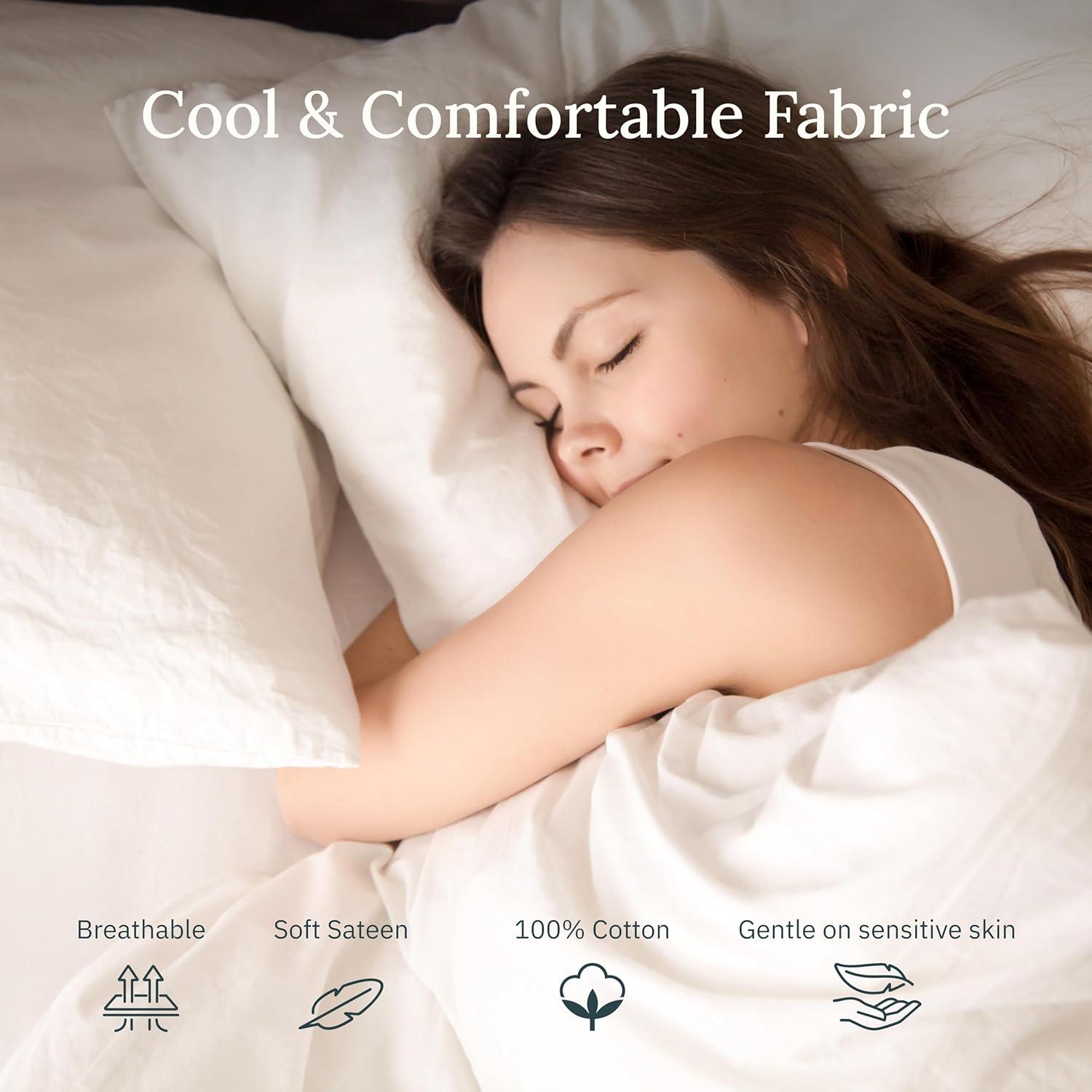 Flat Sheet Only, 400 Thread Count 100% Cotton Sateen, Soft & Durable by California Design Den - Light Gray, King