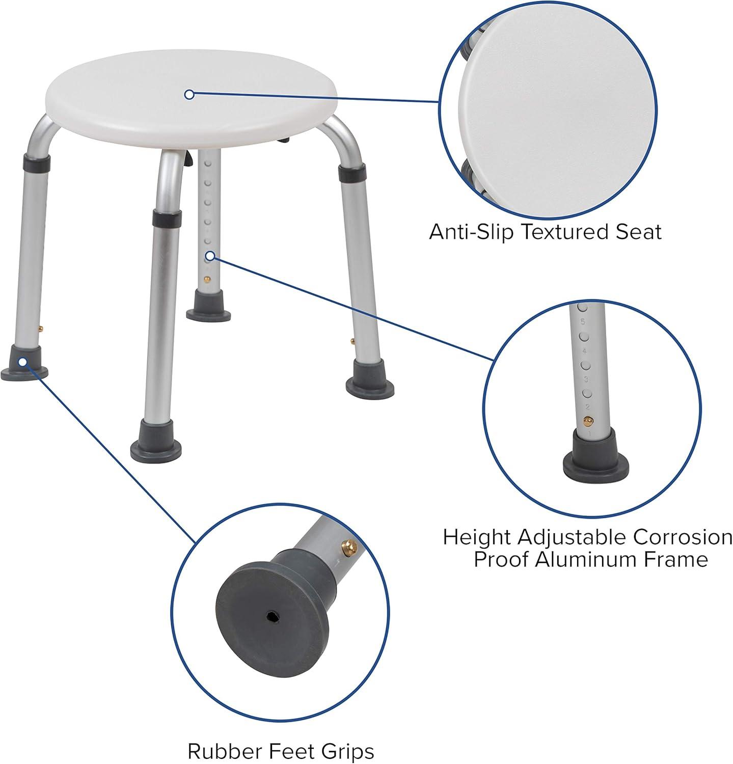 Juanita Aluminum Height Adjustable Bath and Shower Chair by Flash Furniture