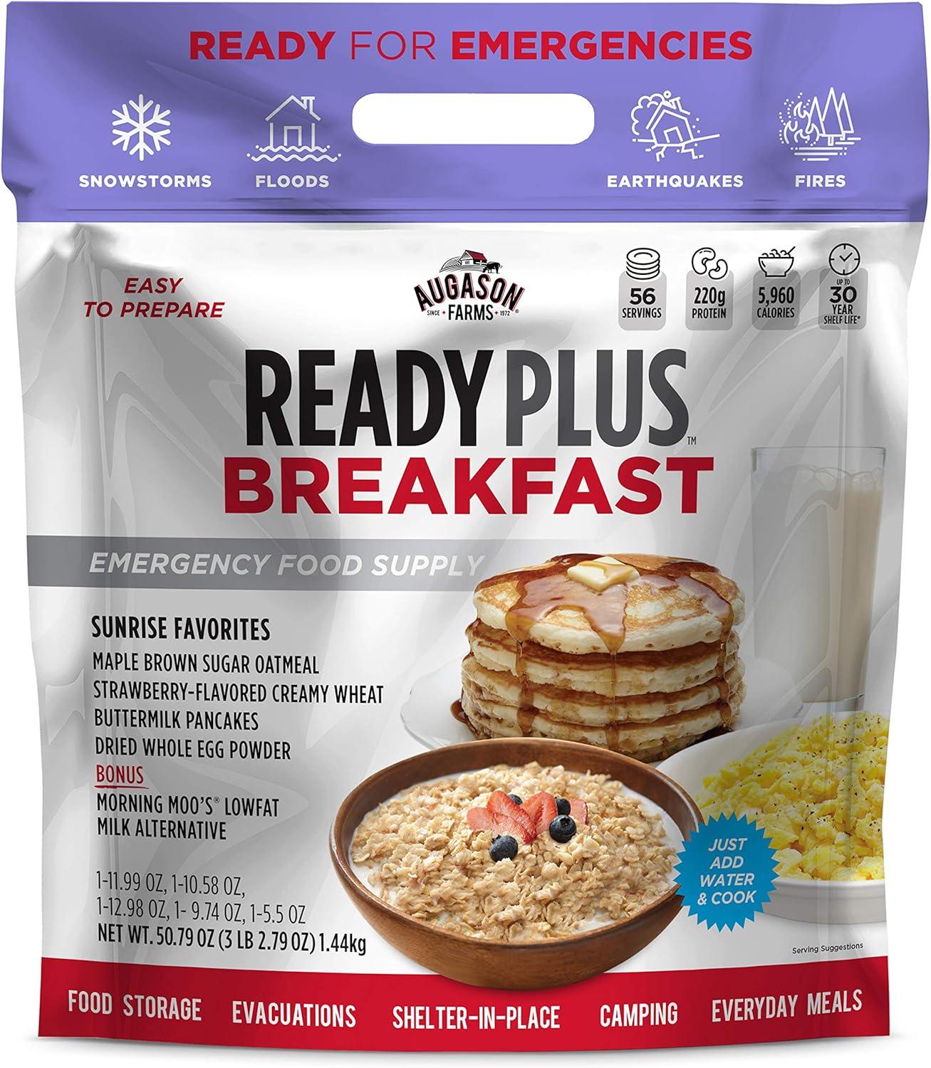 Ready Plus Breakfast Emergency Food Supply with 30-Year Shelf Life