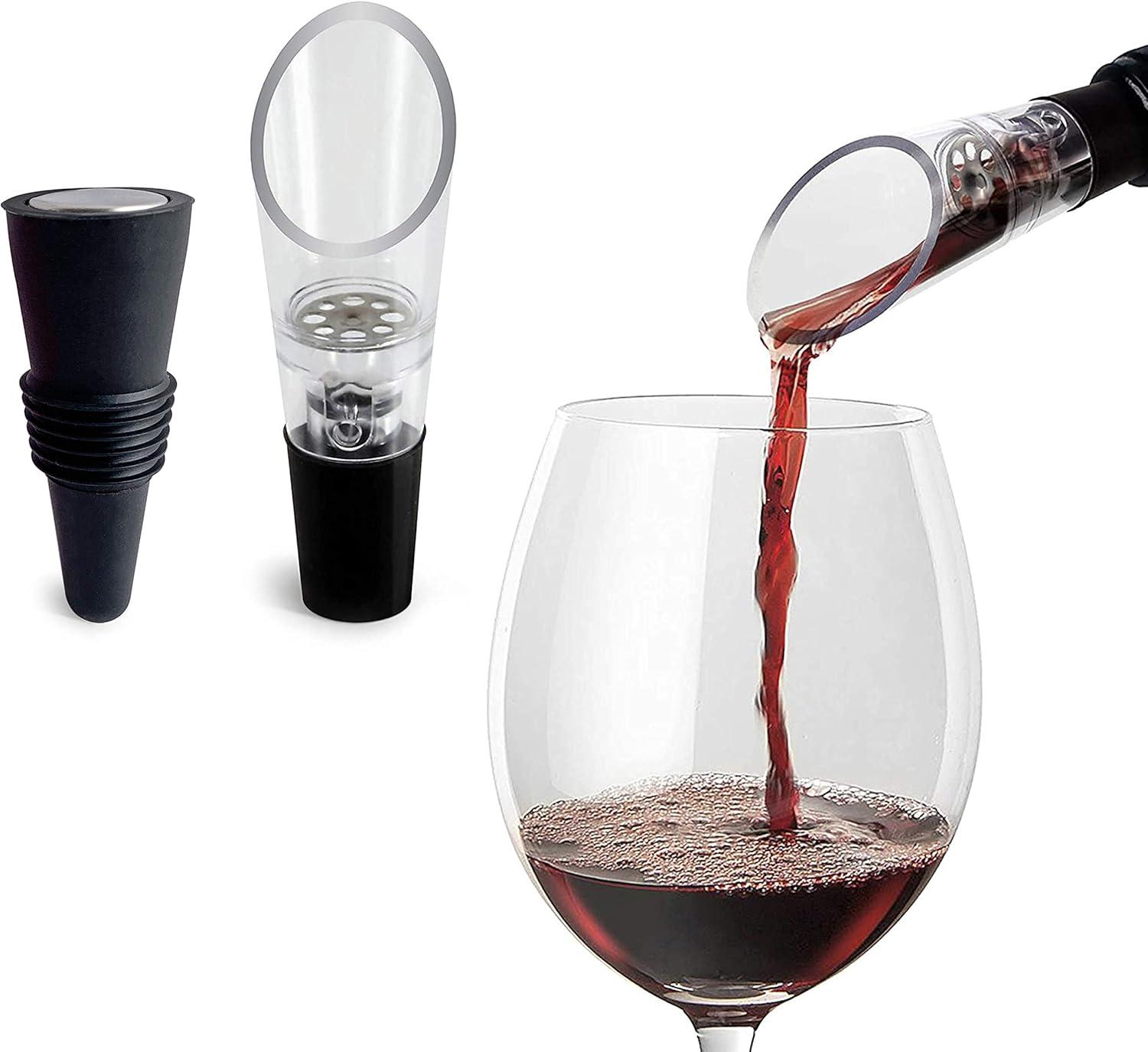 Modern Wine Aerator Pourer and Pump (2-Pack) - Enhance, Preserve, and Enjoy Your Wine for Longer - Perfect Wine Gifts!