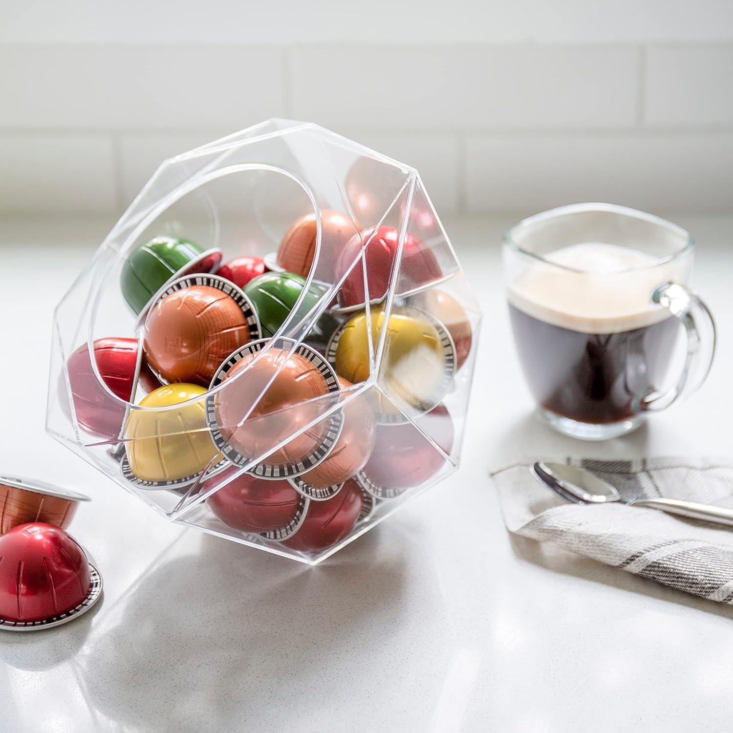 Verre Collection Hexagon Capsule Pod Holder, Compatible for Nespresso Vertuoline.