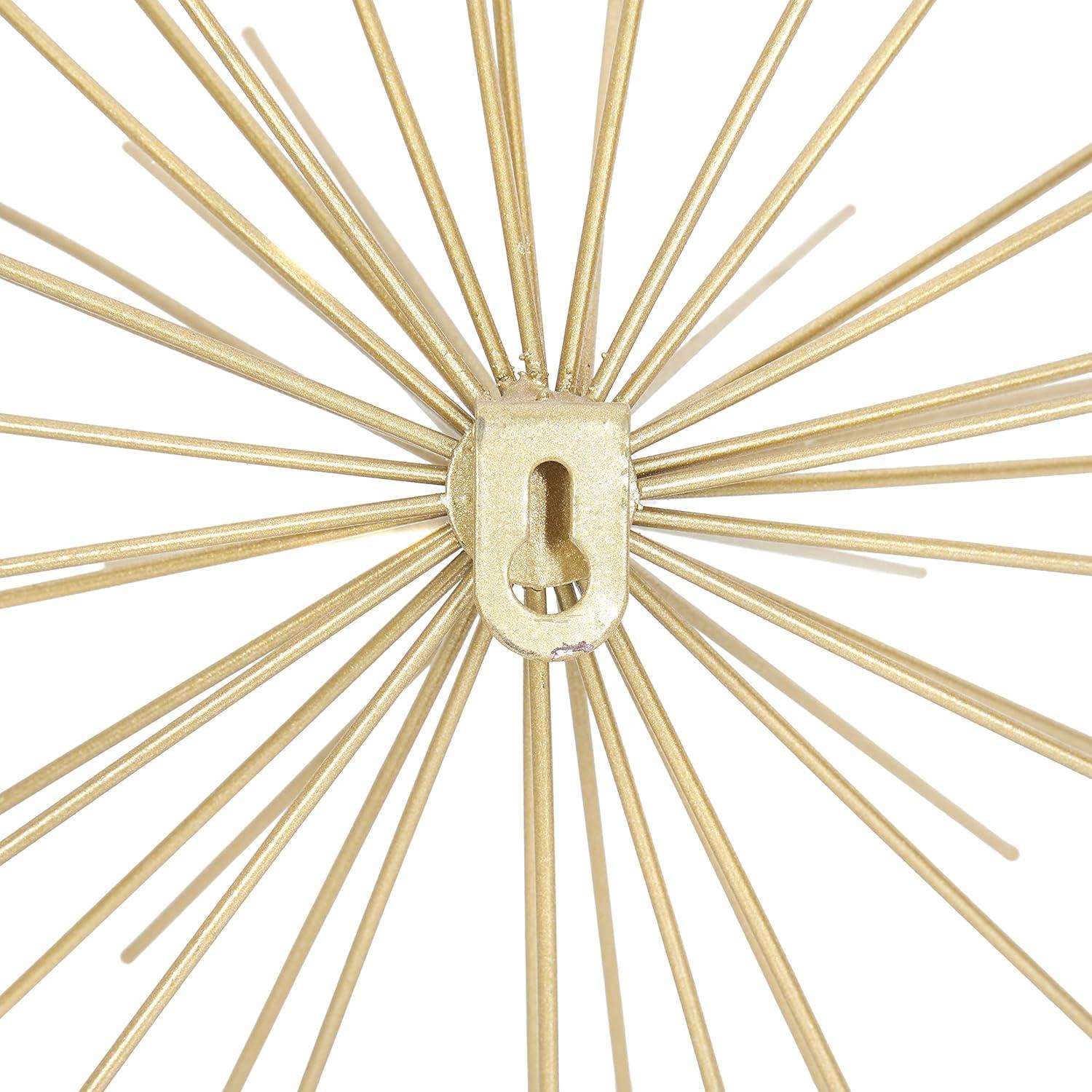 CosmoLiving by Cosmopolitan Gold Metal Starburst 3D Short Spike Home Wall Decor, Set of 3 6", 9", 12"W