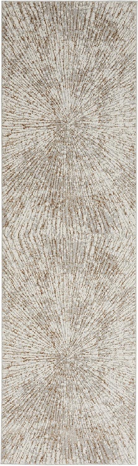 Nourison Glow 5'3" x 7'3" Grey Mocha Glam Indoor Rug