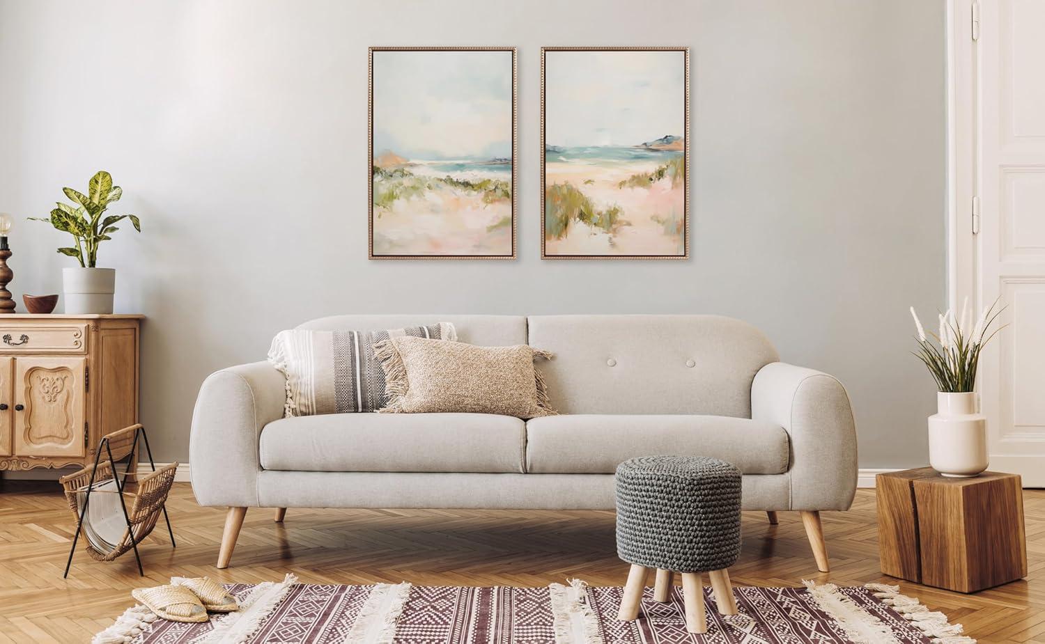 Kate & Laurel All Things Decor (Set of 2) 23"x33" Sylvie Beaded Tranquil III and V Framed Arts by Amy Lighthall Gold