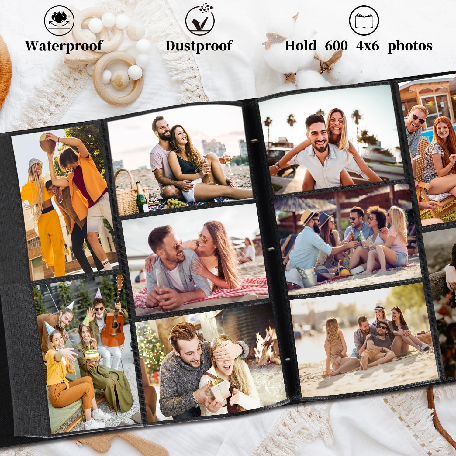 Artmag Photo Album 4x6 600 Photos, Extra Large Capacity Leather Cover Wedding Family Photo Albums Holds 600 Horizontal and Vertical 4x6 Photos with White Pages(Red)